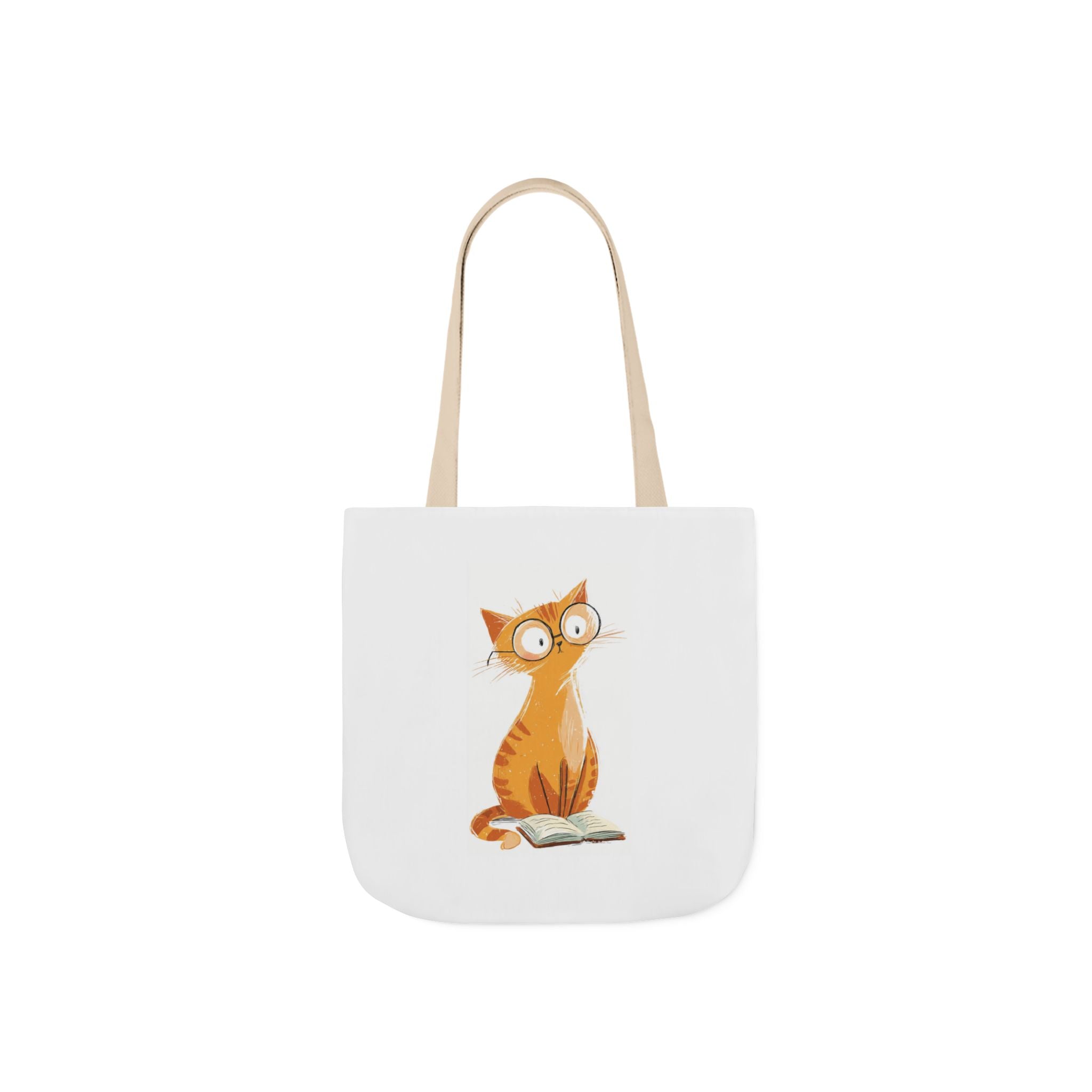 Cute Orange Cat with Glasses Tote Bag — Book-Lover Canvas Tote