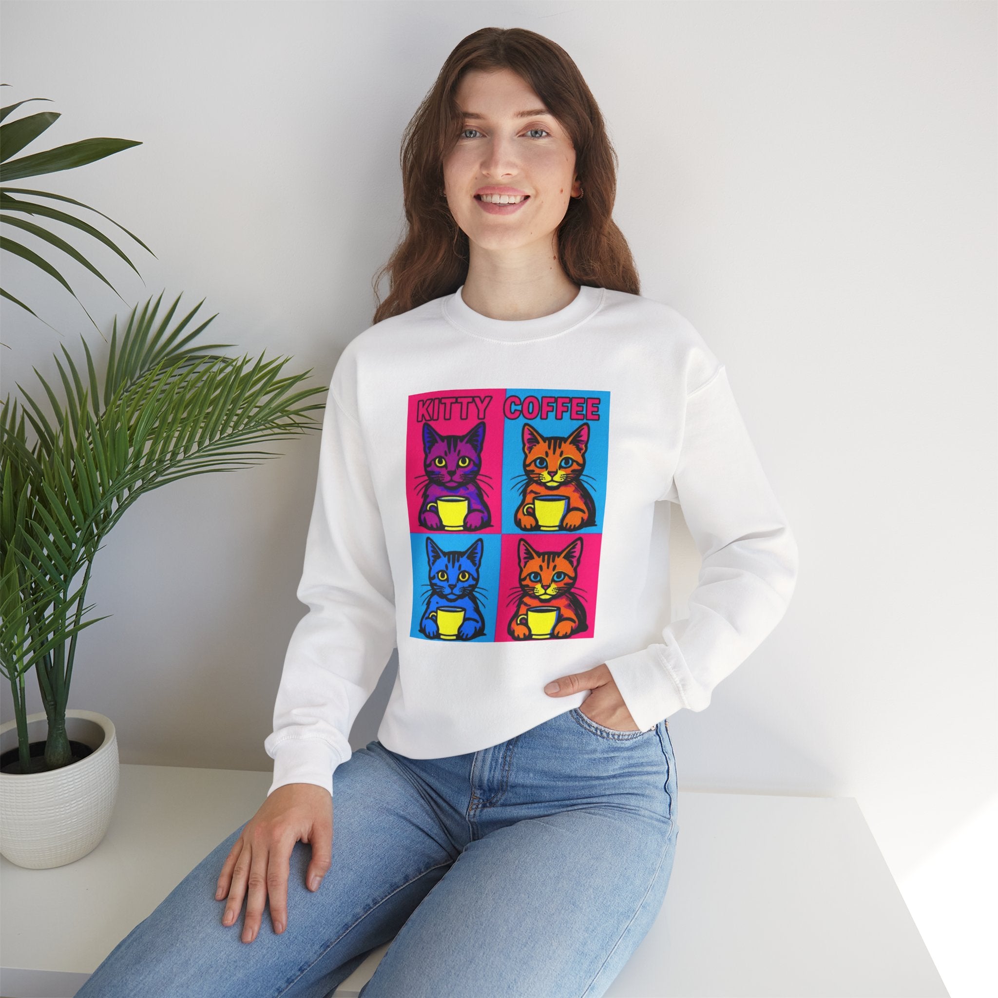 Cat Coffee Pop Art Sweatshirt