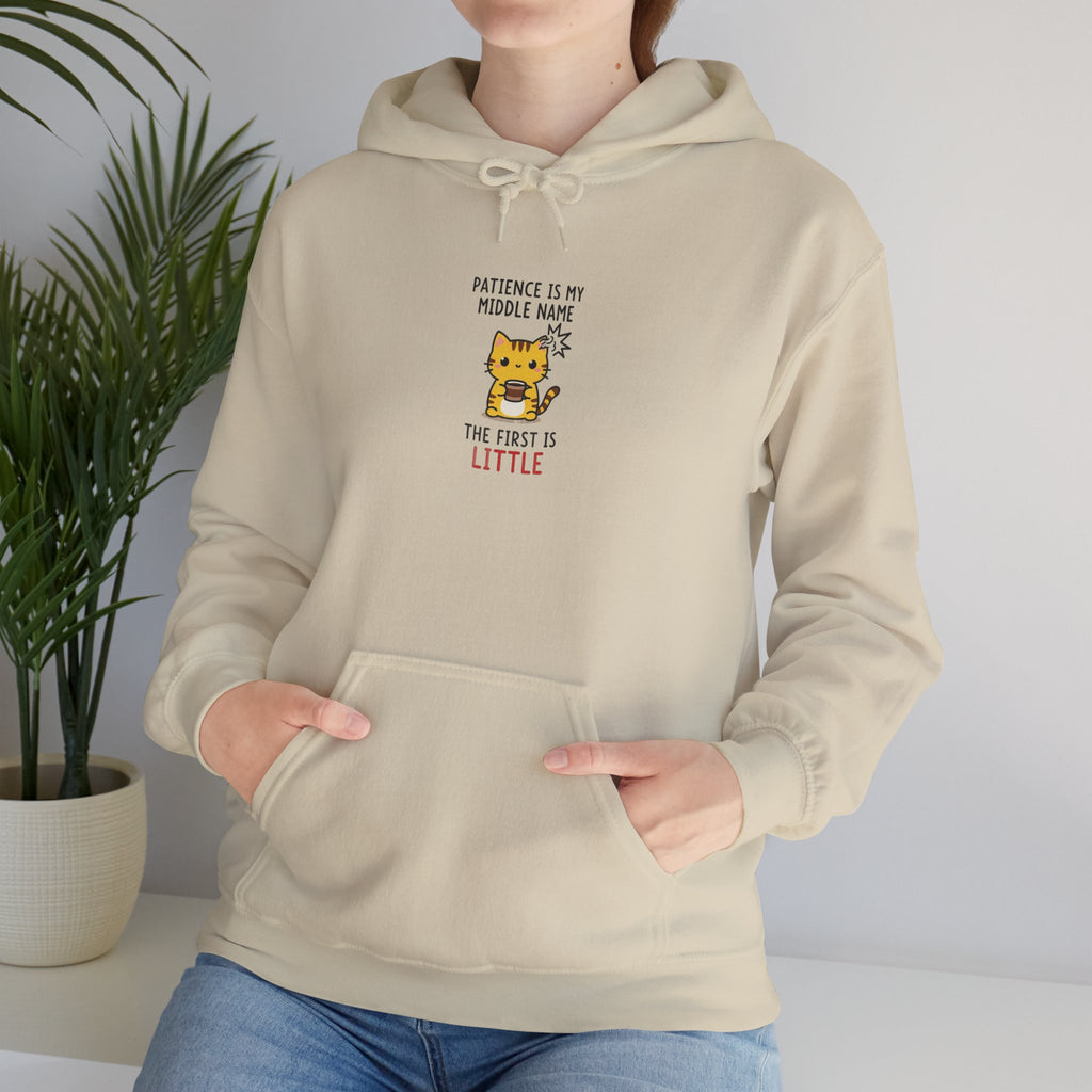 Hoodie - "Patience Is My Middle Name, The First Is Little" Cute Tiger Graphic