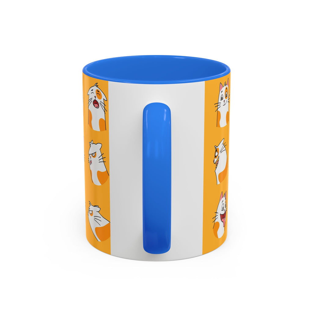 Orange expressive cat faces Mug | Ceramic coffee cup