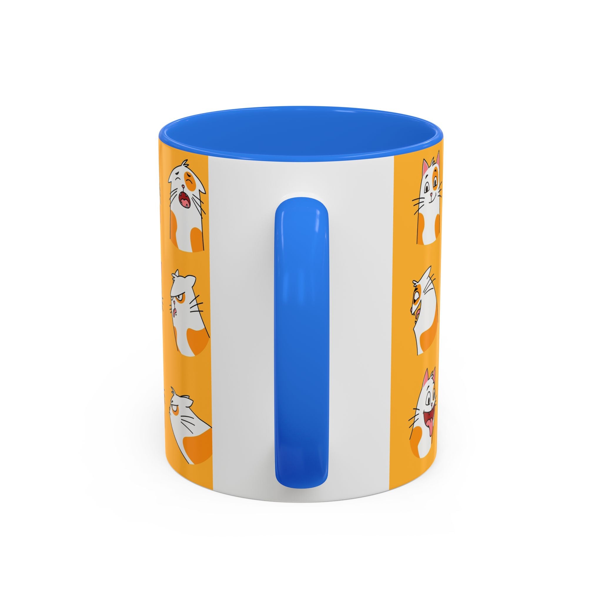 Orange expressive cat faces Mug | Ceramic coffee cup