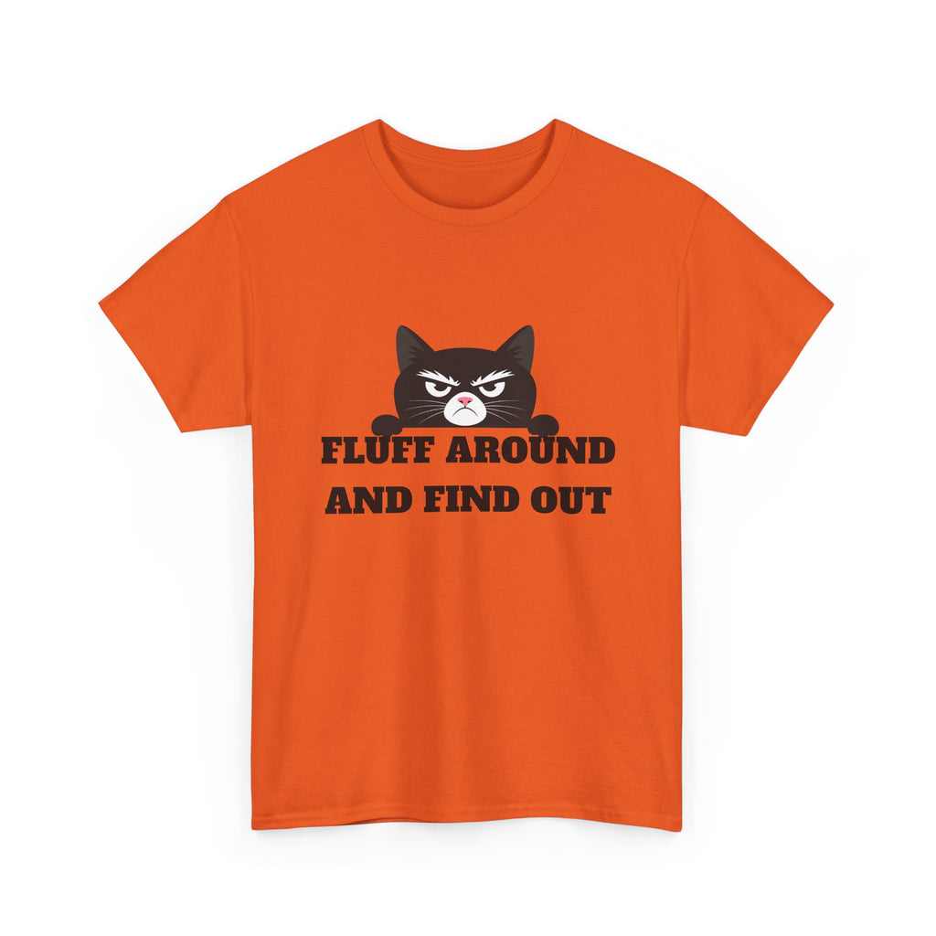 Grumpy Cat Face Fluff Around and Find Out Tee | Funny Cat Quote Shirt