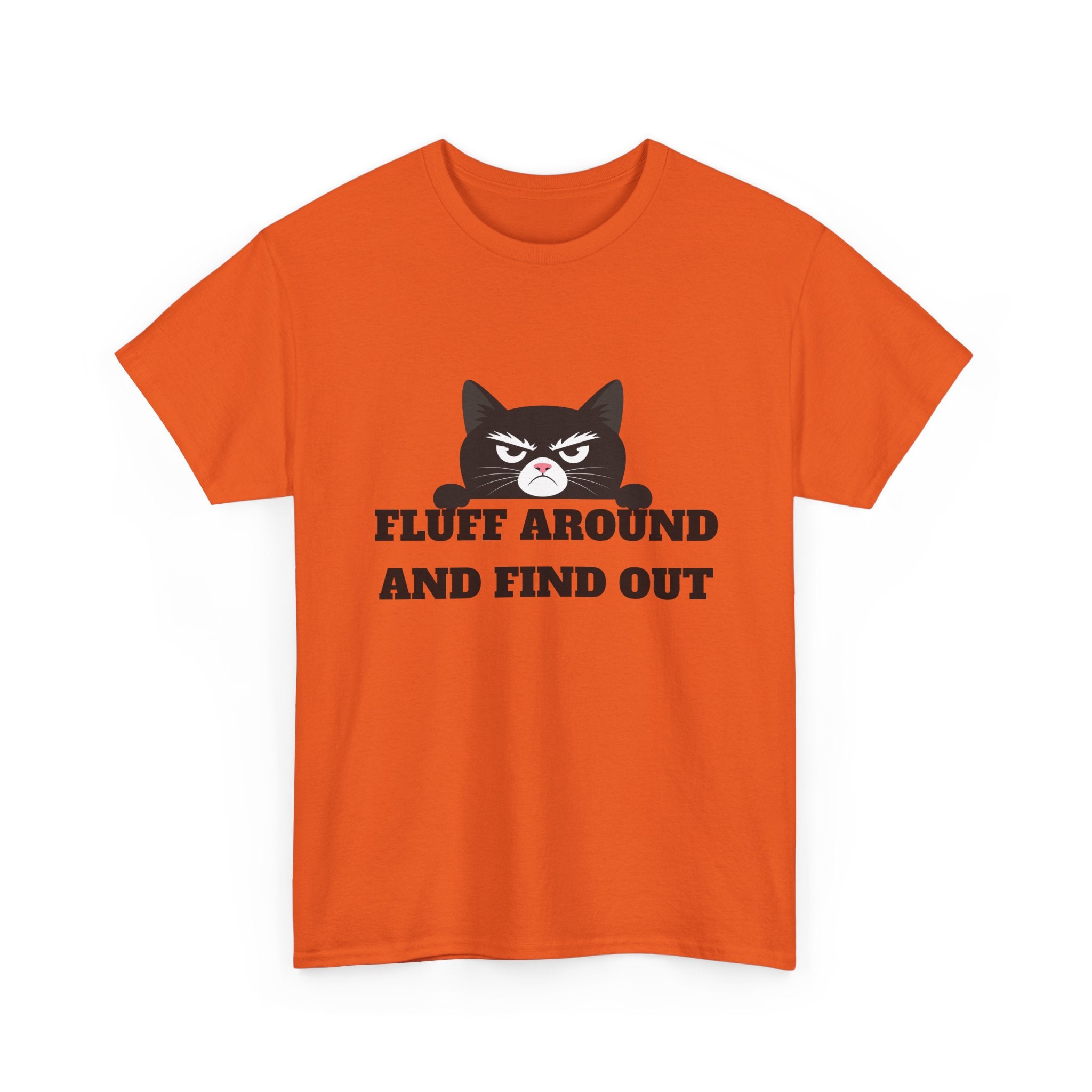 Grumpy Cat Face Fluff Around and Find Out Tee | Funny Cat Quote Shirt