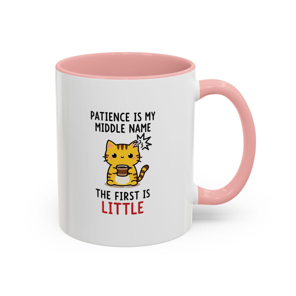 Coffee Mug — "Patience Is My Middle Name, The First Is Little" Cute Cat Coffee Cup