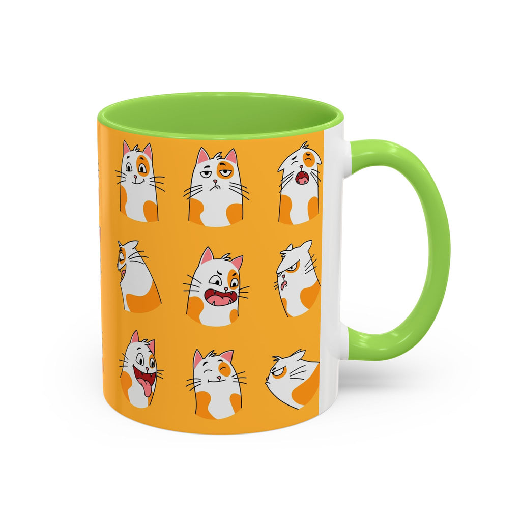 Orange expressive cat faces Mug | Ceramic coffee cup