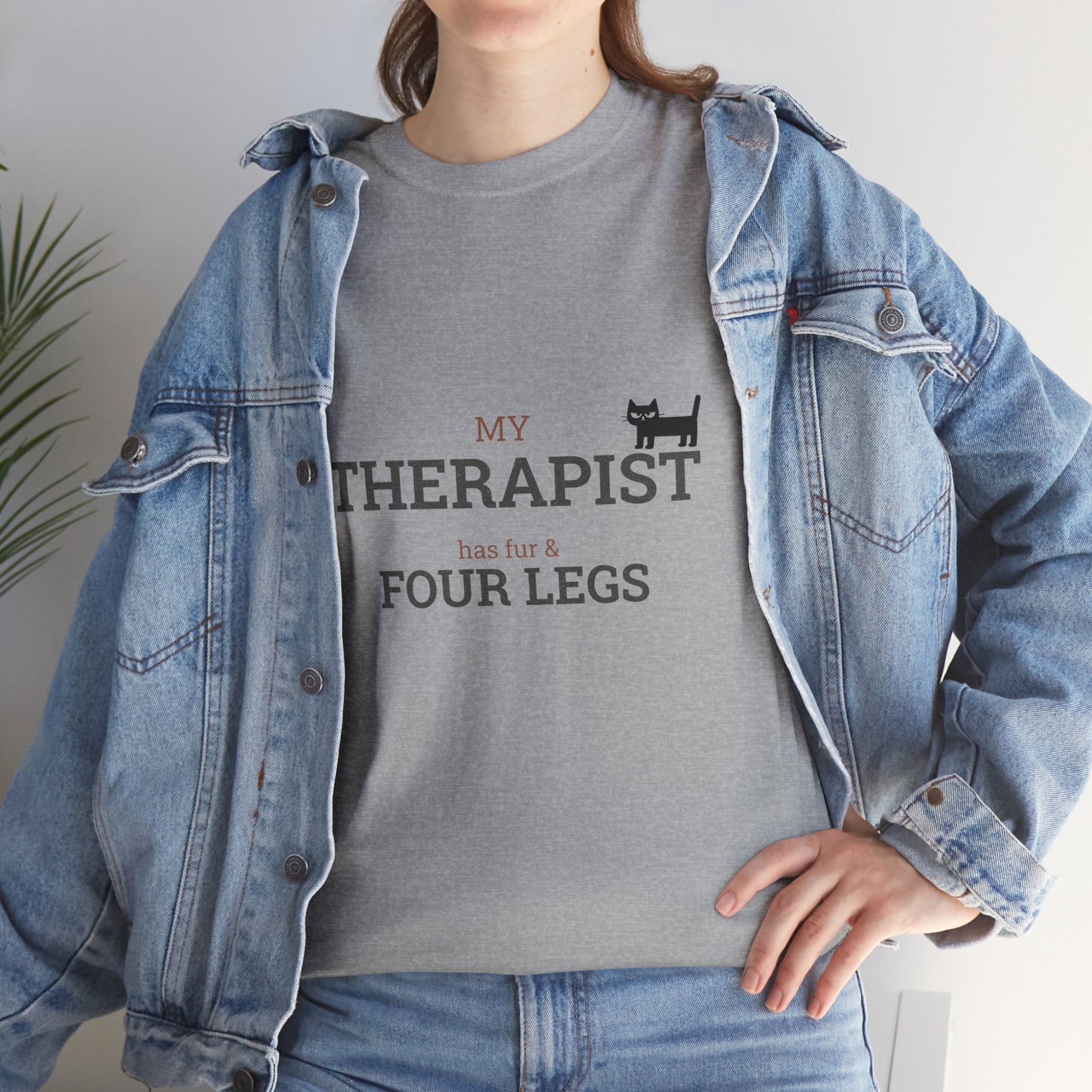 My Therapist Has Four Legs T-Shirt | Cat Pet Lover Tee