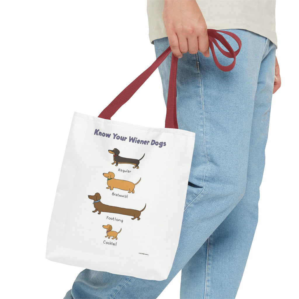 Know Your Wiener Dogs Tote Bag | Dachshund Illustration, Dog & Cat Breed Chart