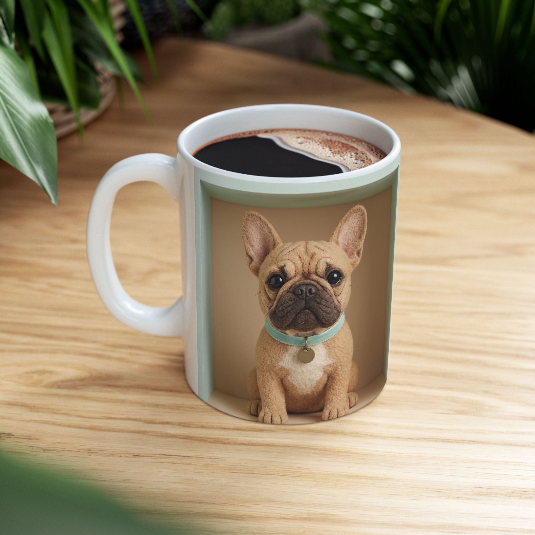 Cute Puppy Ceramic Mug — Retro Pastel Dog Coffee Cup (11oz, 15oz)