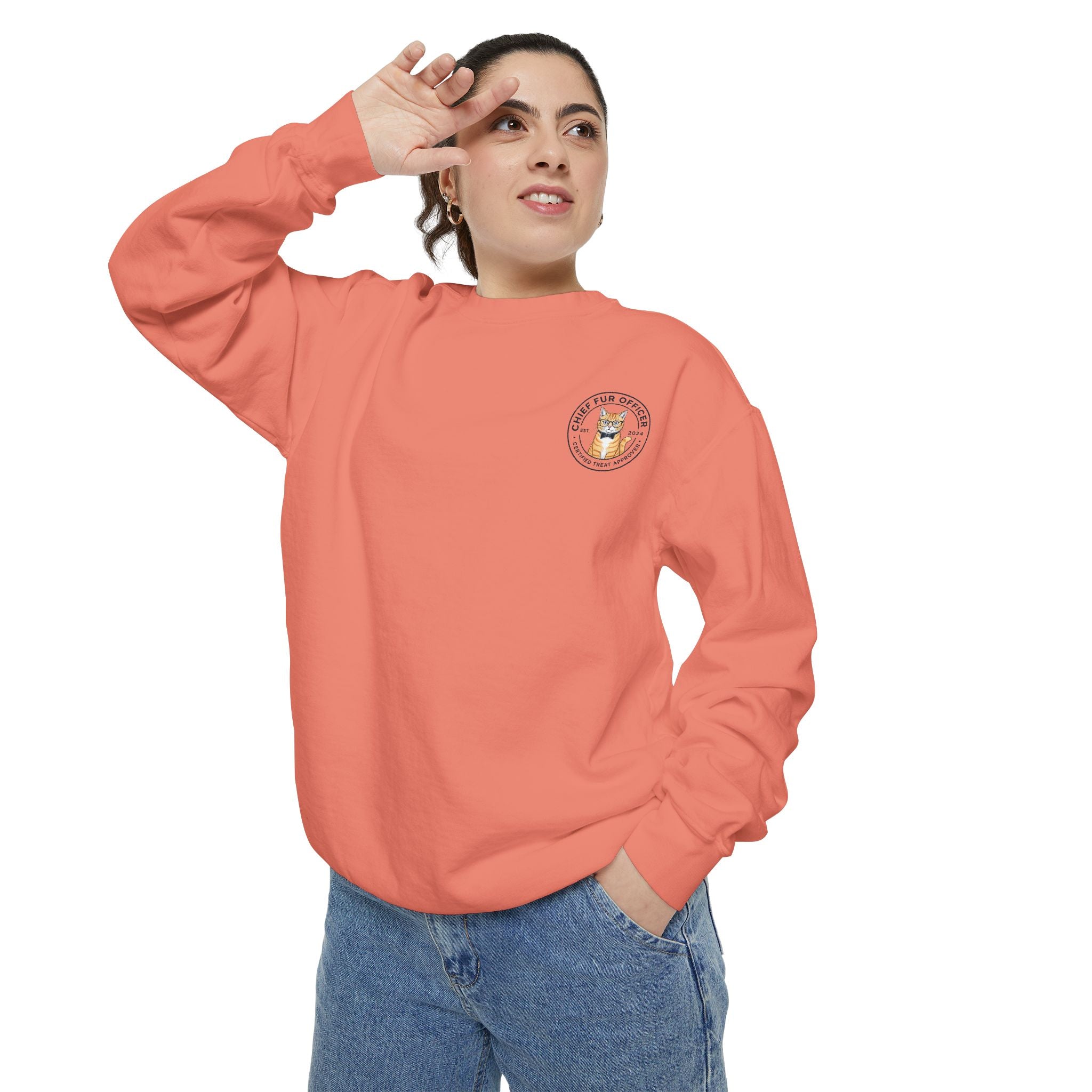 Stay Pawsitive Cat Crewneck Sweatshirt — Cute Cat Graphic ‘Stay Pawsitive’ Pullover