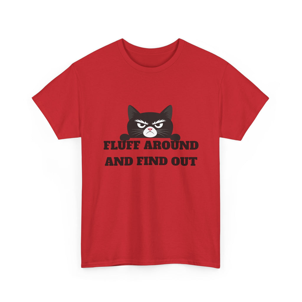 Grumpy Cat Face Fluff Around and Find Out Tee | Funny Cat Quote Shirt