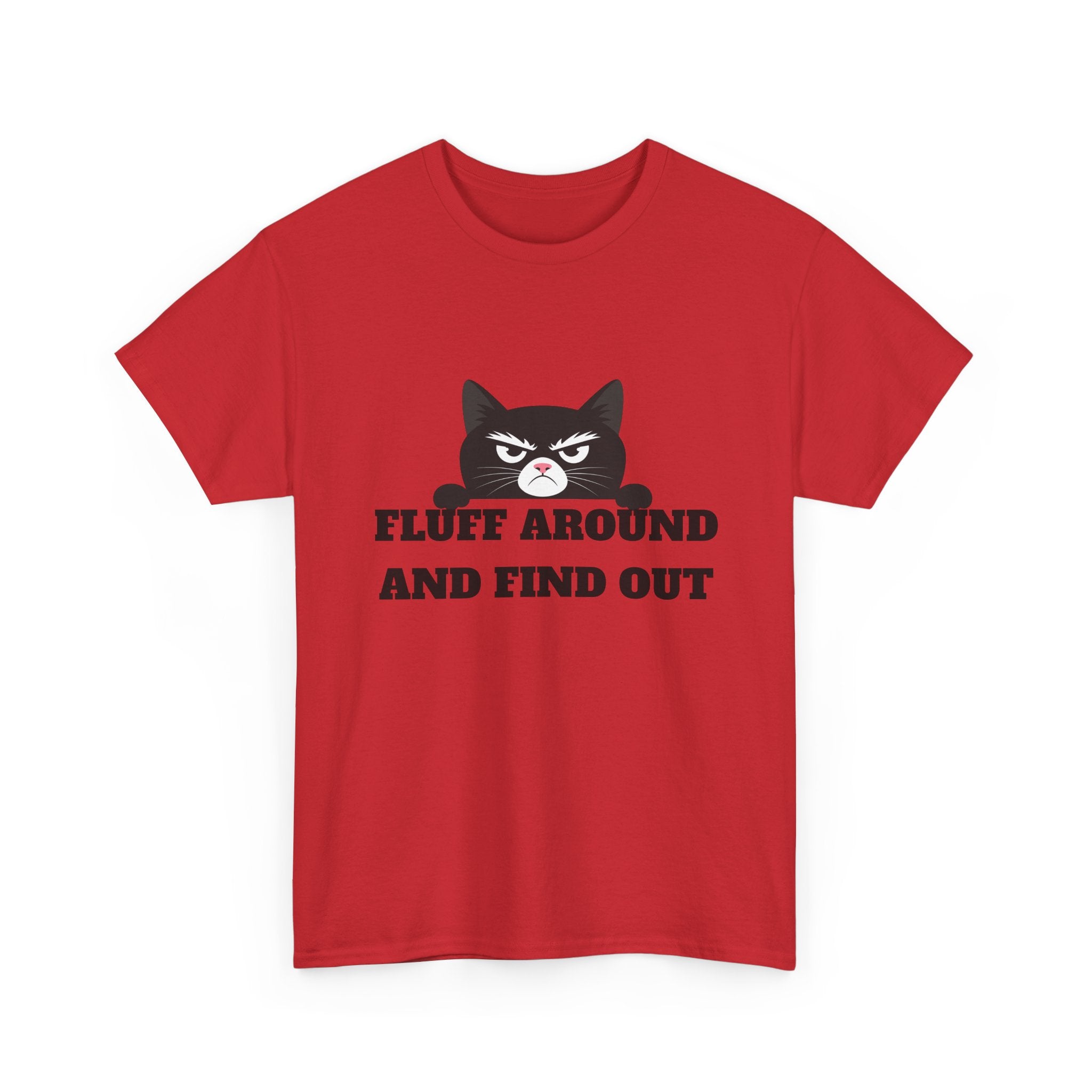Grumpy Cat Face Fluff Around and Find Out Tee | Funny Cat Quote Shirt