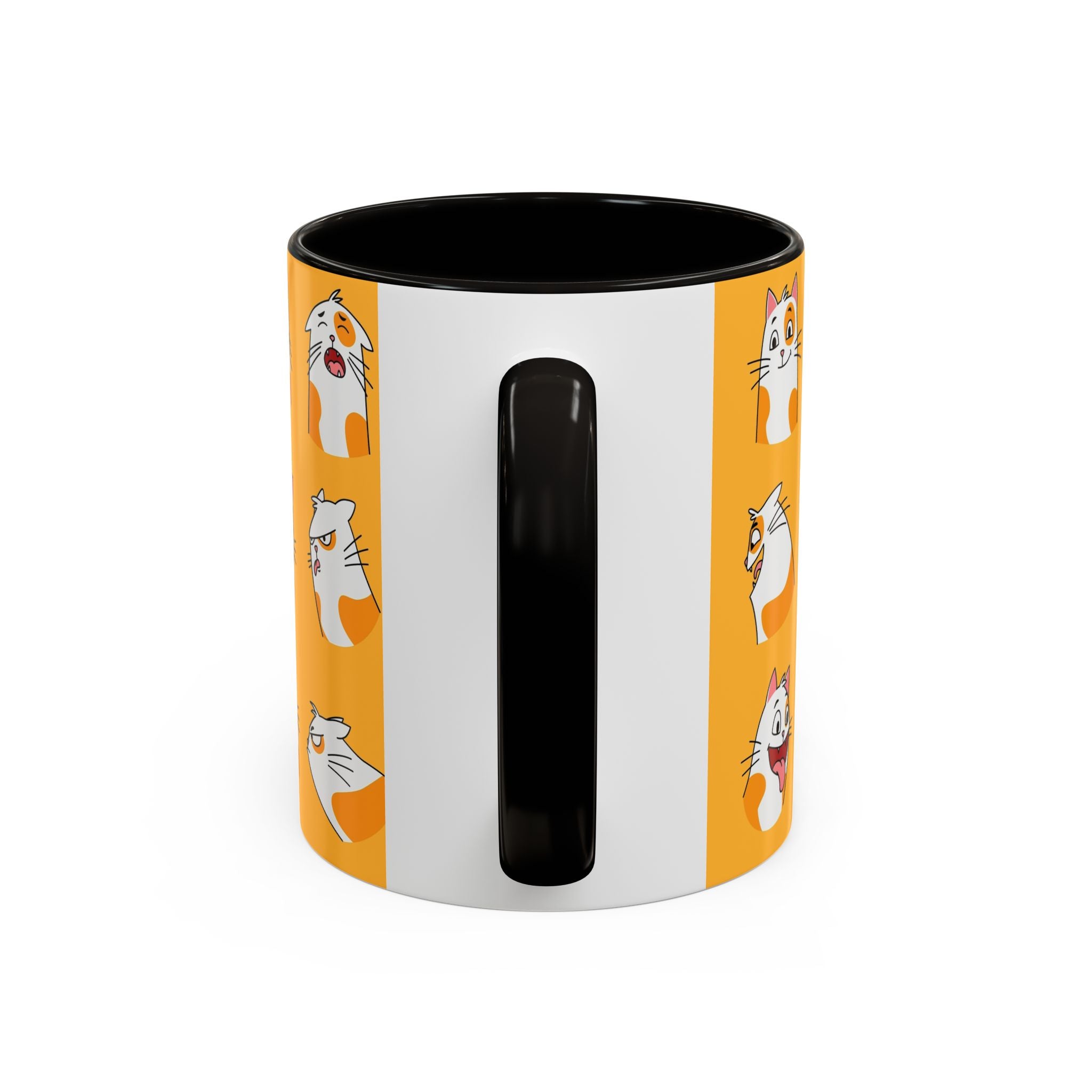 Orange expressive cat faces Mug | Ceramic coffee cup