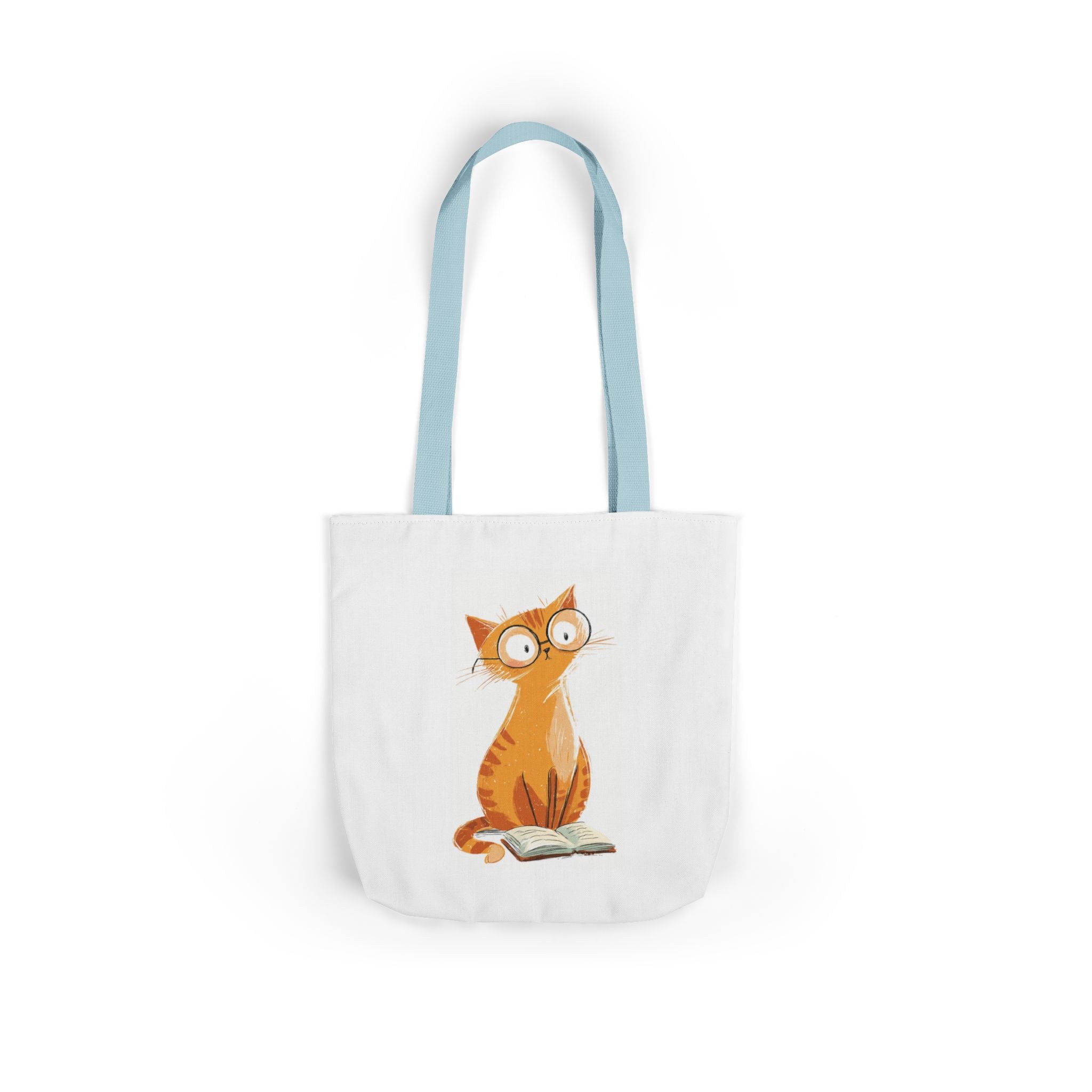 Cute Orange Cat with Glasses Tote Bag — Book-Lover Canvas Tote