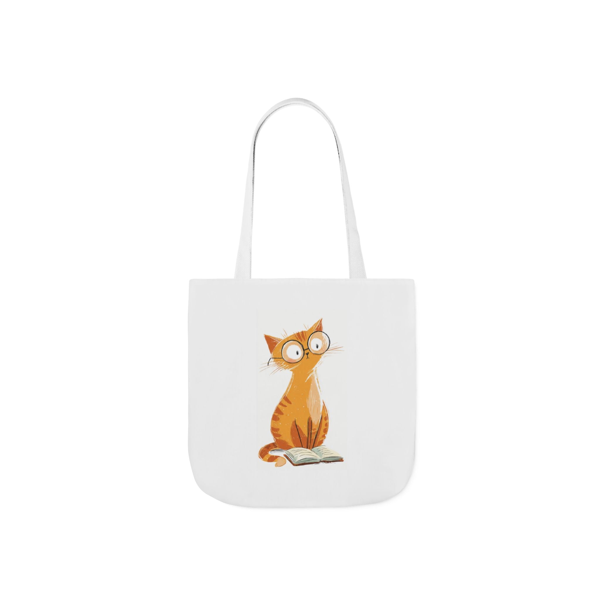 Cute Orange Cat with Glasses Tote Bag — Book-Lover Canvas Tote