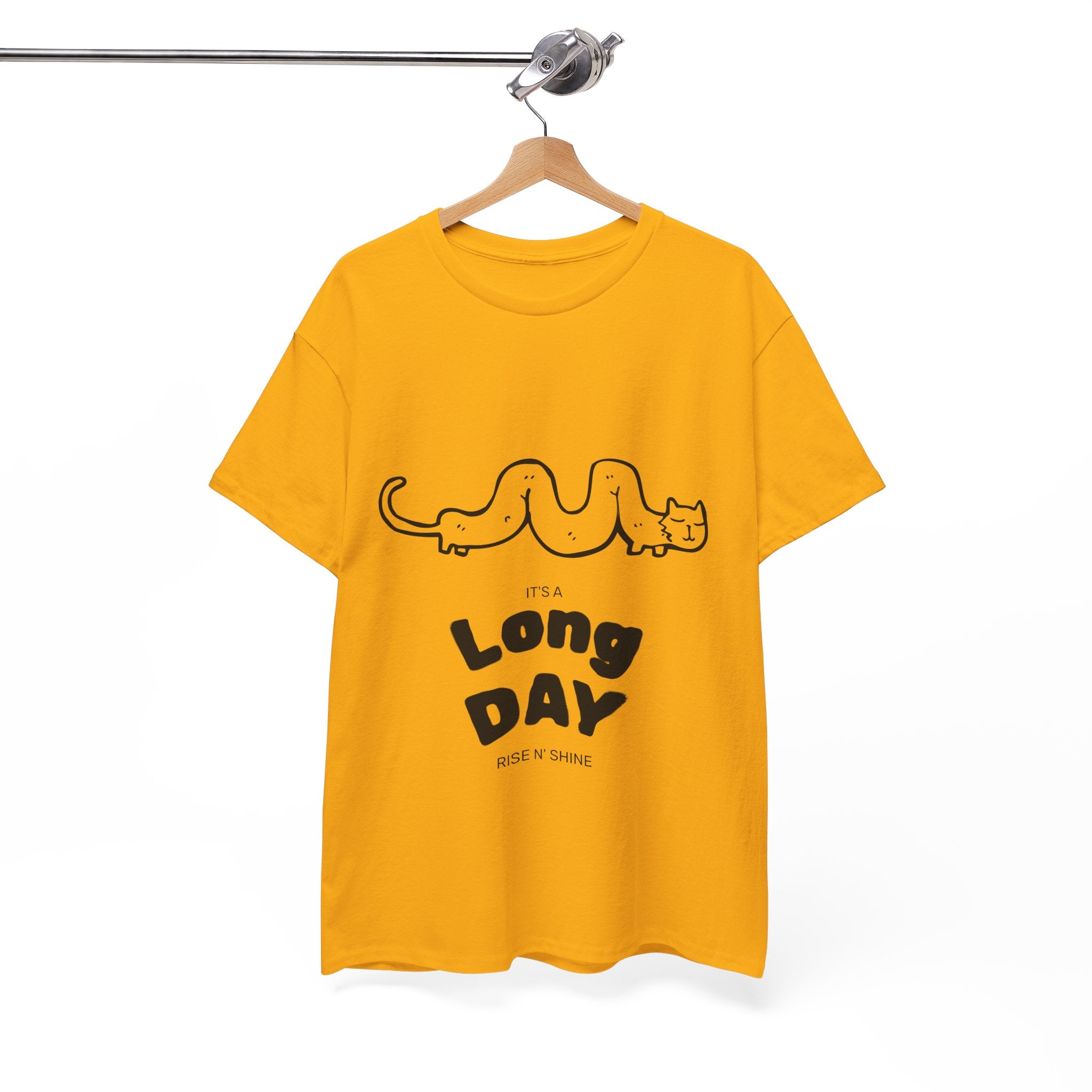 Long Day Cat T-Shirt — Cute Minimalist 'Long Day' Graphic Tee