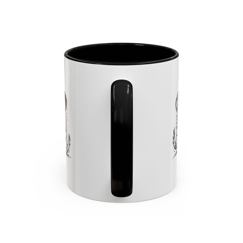 Cute Dogs Coffee Mug — Cartoon Puppies Holding Lattes (11/15oz Accent Mug)