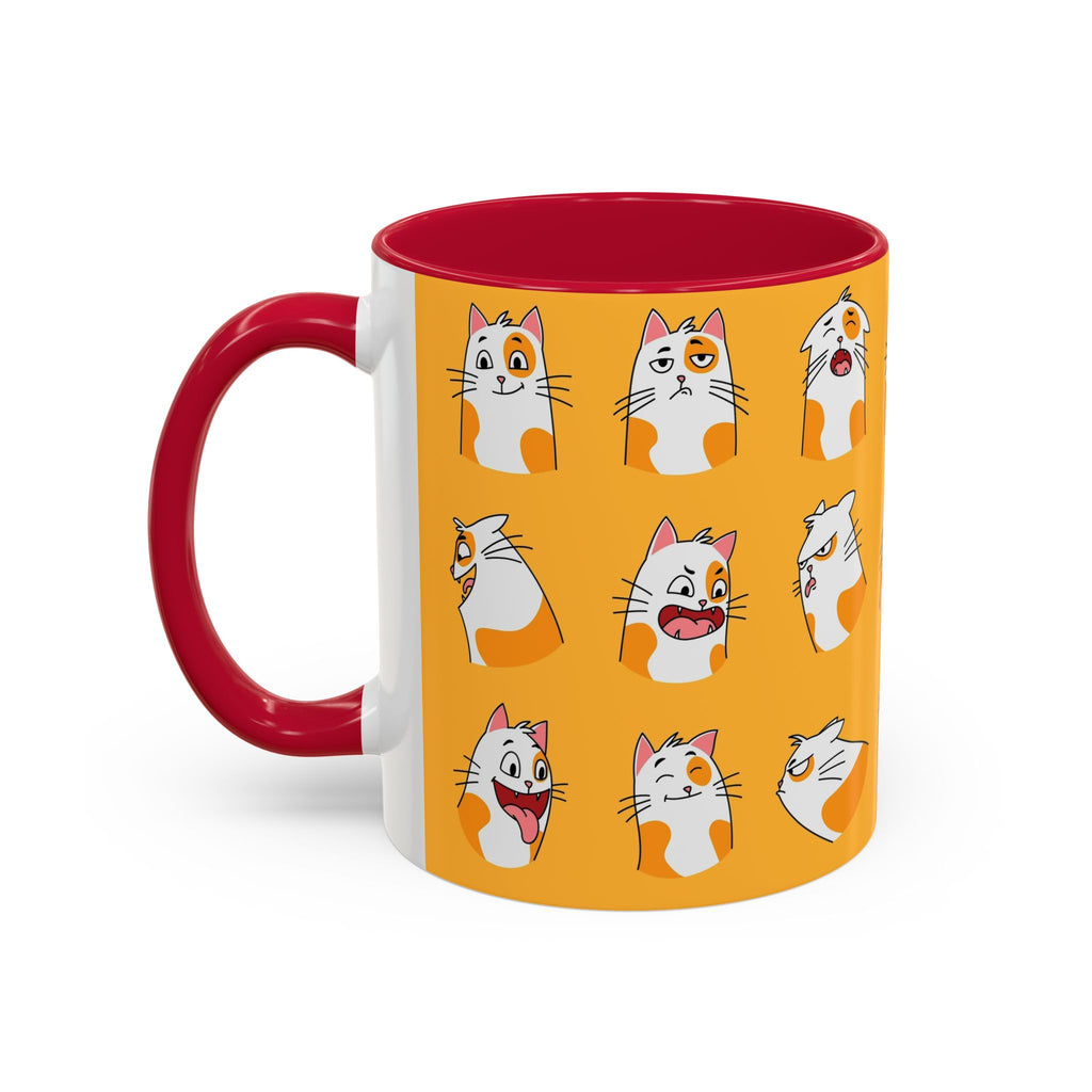 Orange expressive cat faces Mug | Ceramic coffee cup