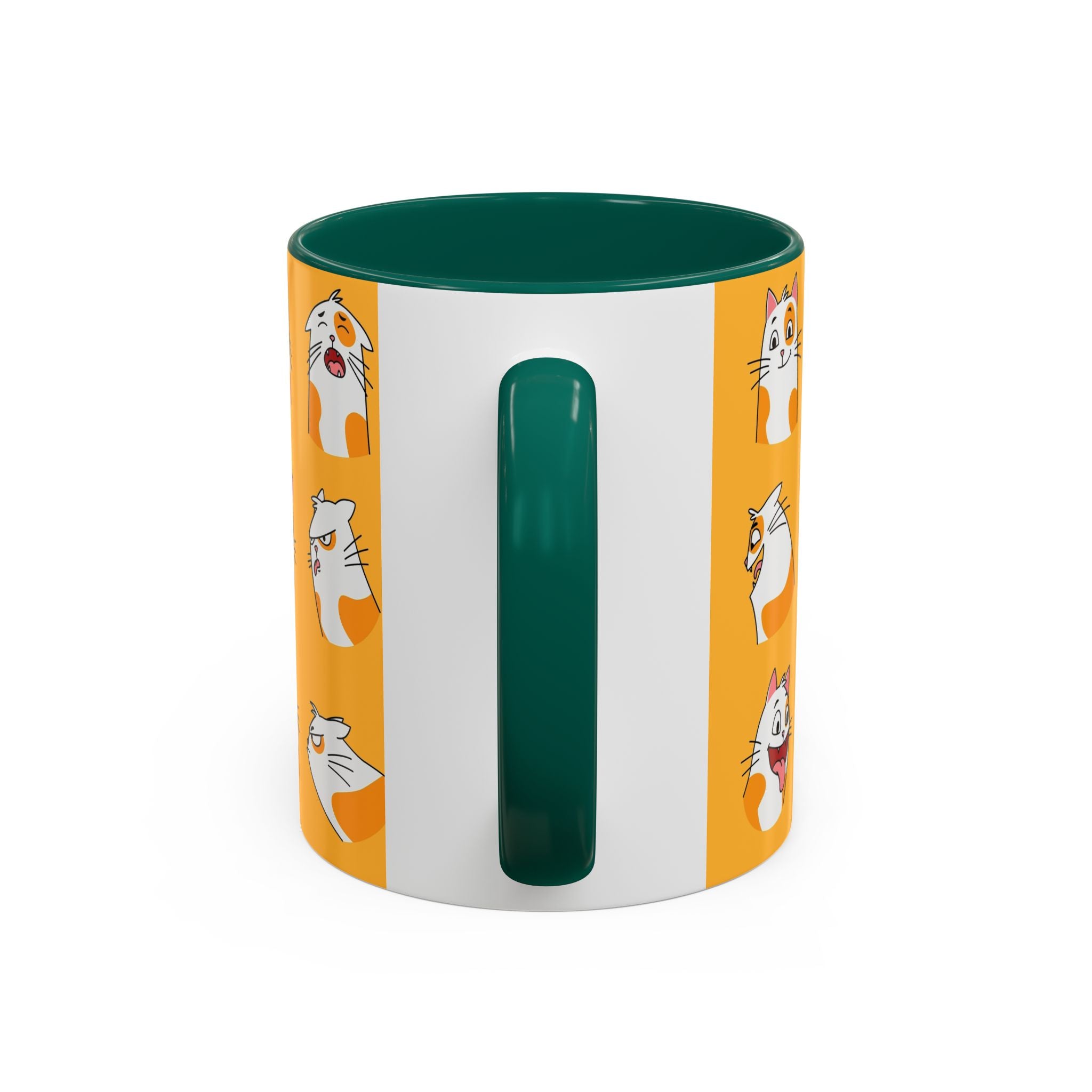 Orange expressive cat faces Mug | Ceramic coffee cup