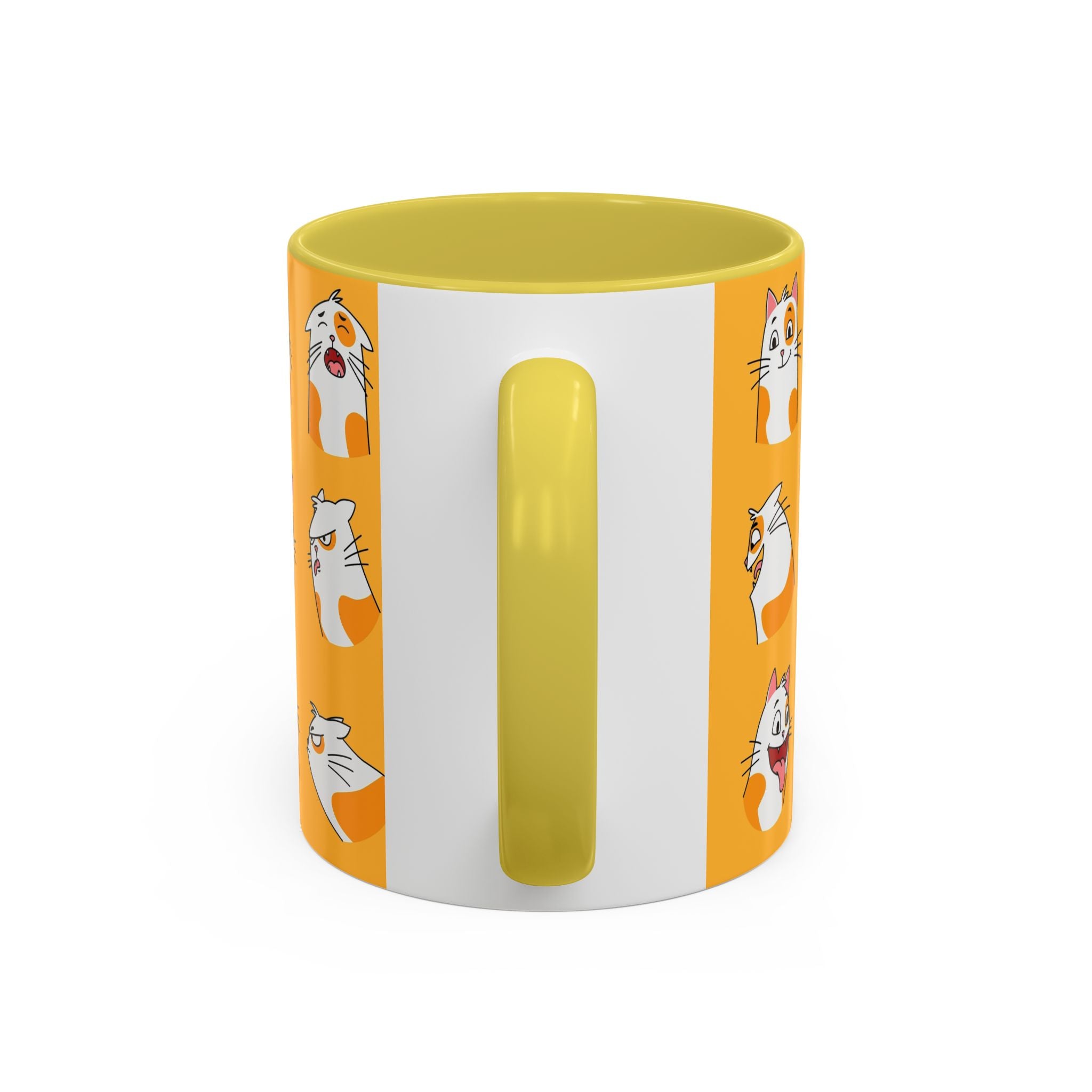 Orange expressive cat faces Mug | Ceramic coffee cup