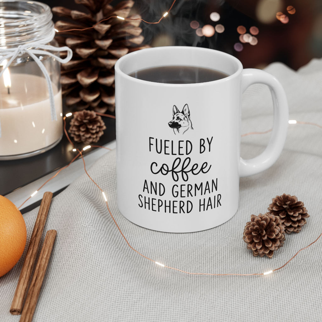 German Shepherd Coffee Mug – Fueled by Coffee & Dog Hair