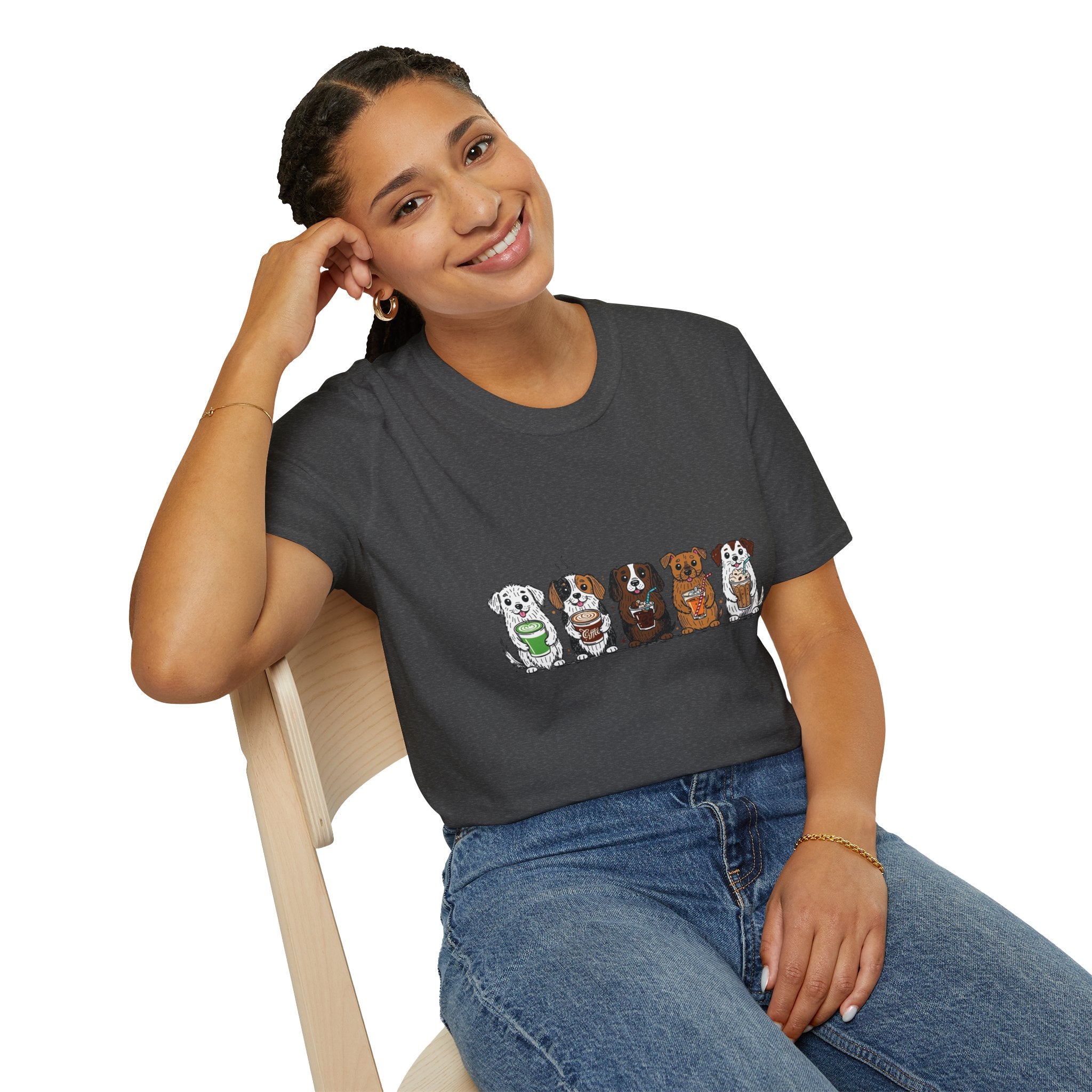 Cute Dachshund Lineup T-Shirt — Cartoon Wiener Dog Crew Graphic Tee