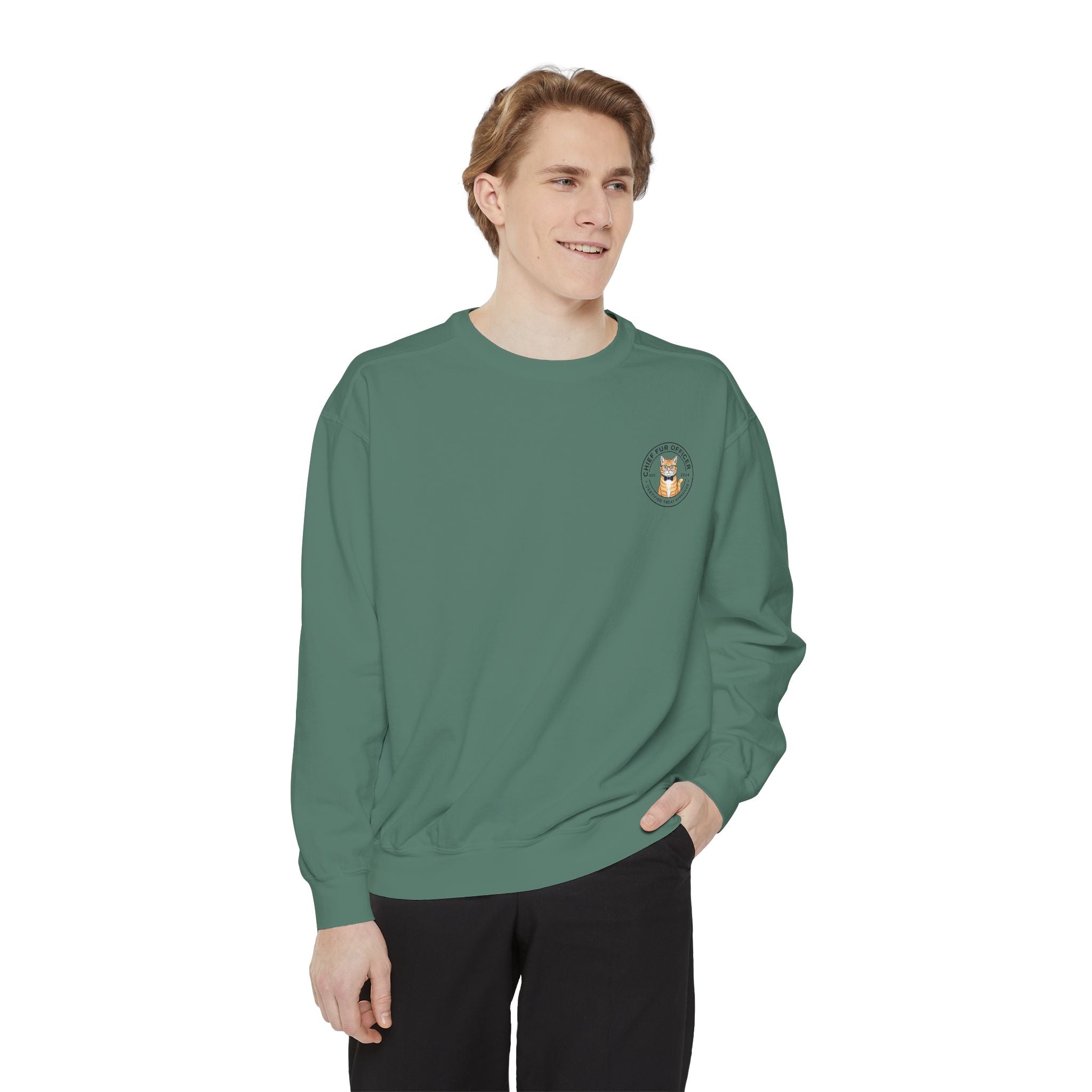 Stay Pawsitive Cat Crewneck Sweatshirt — Cute Cat Graphic ‘Stay Pawsitive’ Pullover