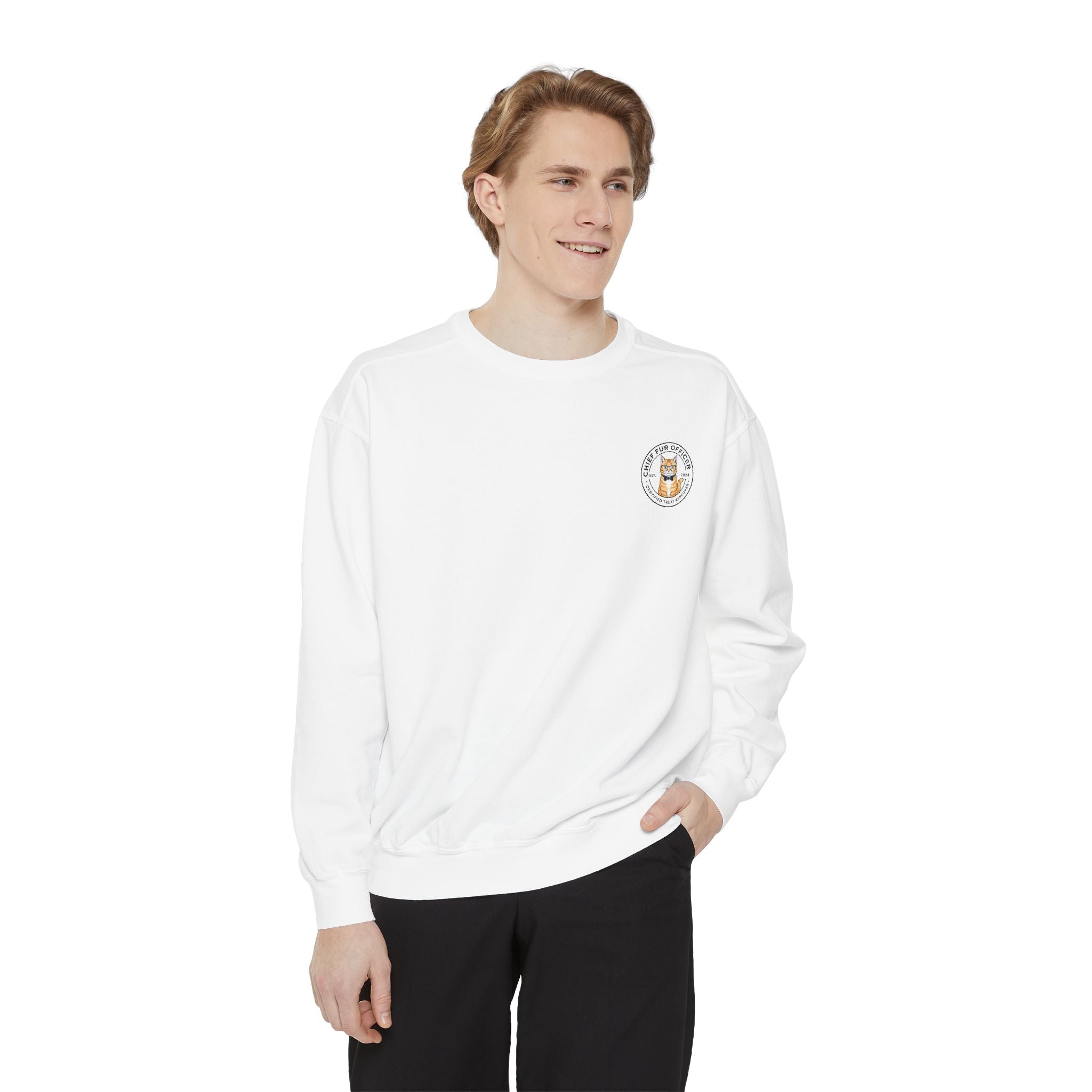Stay Pawsitive Cat Crewneck Sweatshirt — Cute Cat Graphic ‘Stay Pawsitive’ Pullover
