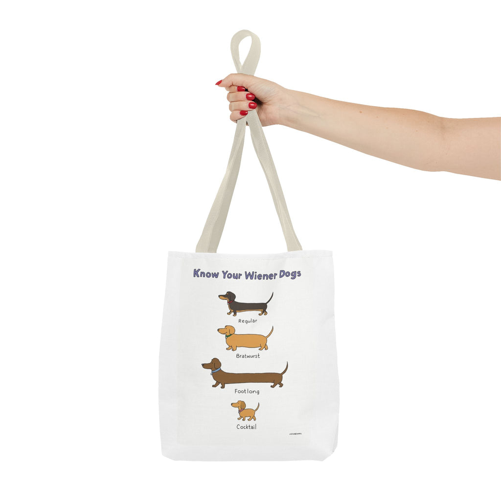 Know Your Wiener Dogs Tote Bag | Dachshund Illustration, Dog & Cat Breed Chart