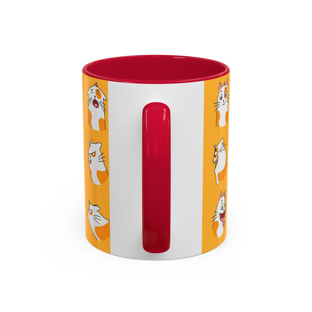 Orange expressive cat faces Mug | Ceramic coffee cup