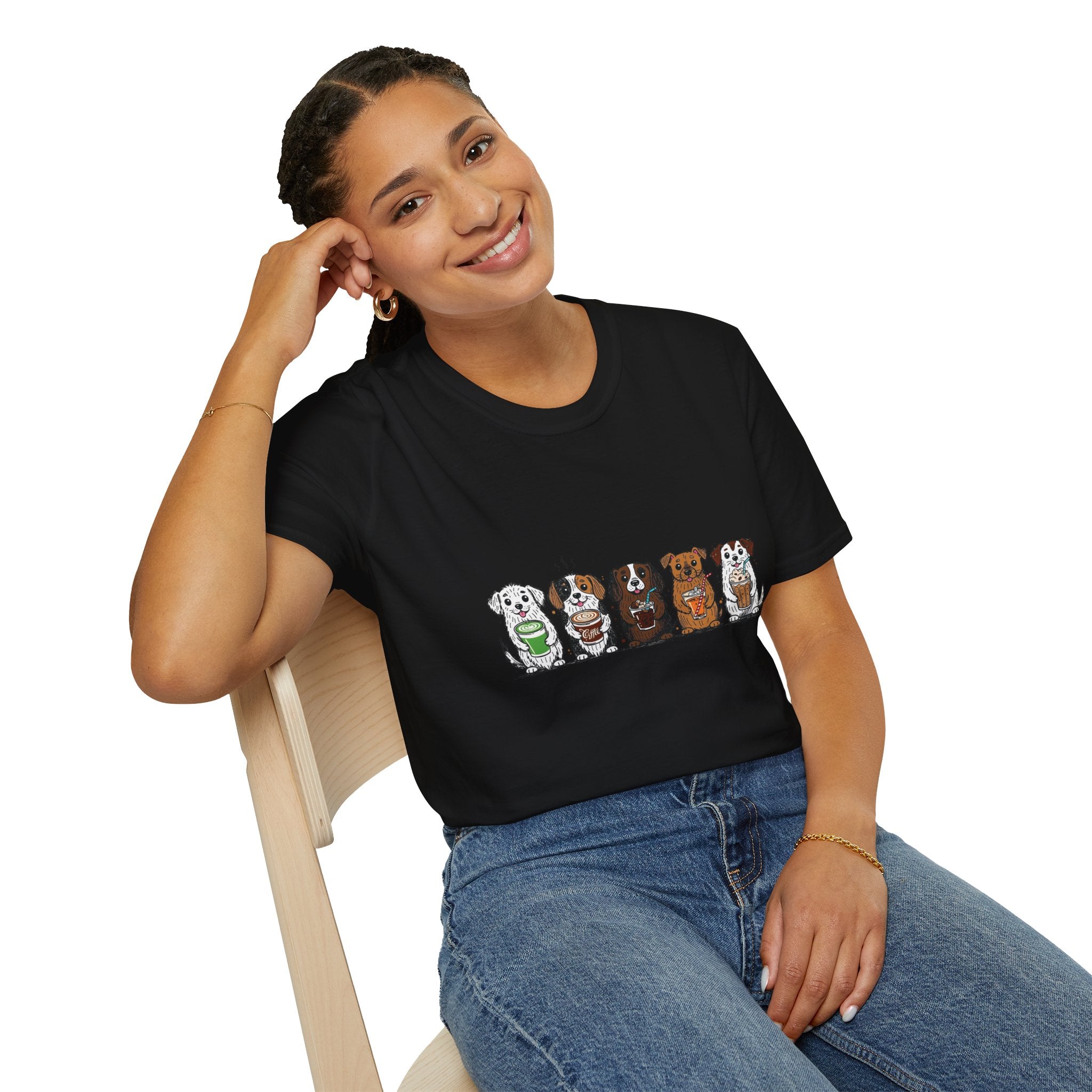 Cute Dachshund Lineup T-Shirt — Cartoon Wiener Dog Crew Graphic Tee