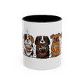 Cute Dogs Coffee Mug — Cartoon Puppies Holding Lattes (11/15oz Accent Mug)