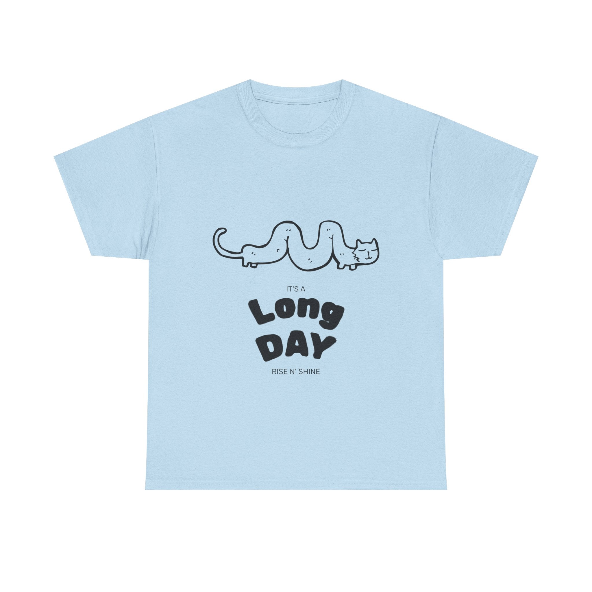 Long Day Cat T-Shirt — Cute Minimalist 'Long Day' Graphic Tee
