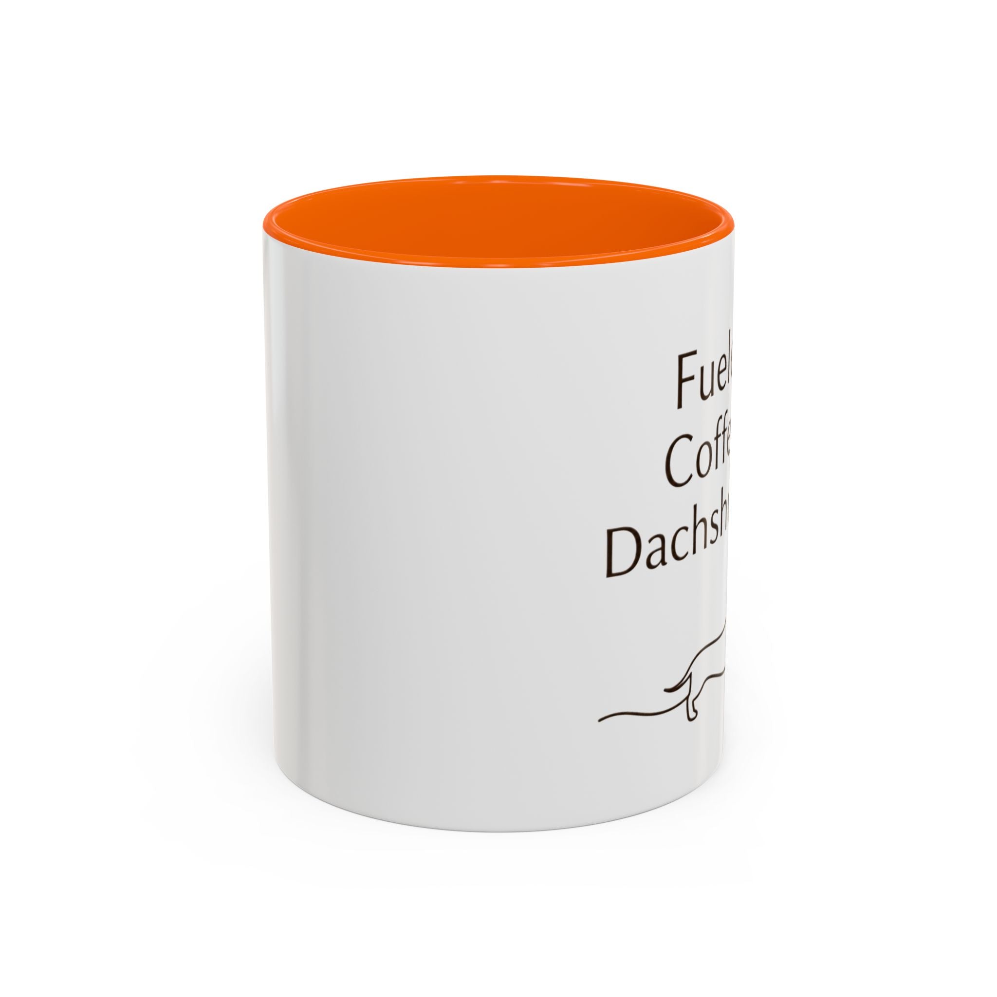 Dachshund Coffee Mug — “Fueled by Coffee and Dachshund Hair” Accent Ceramic Mug