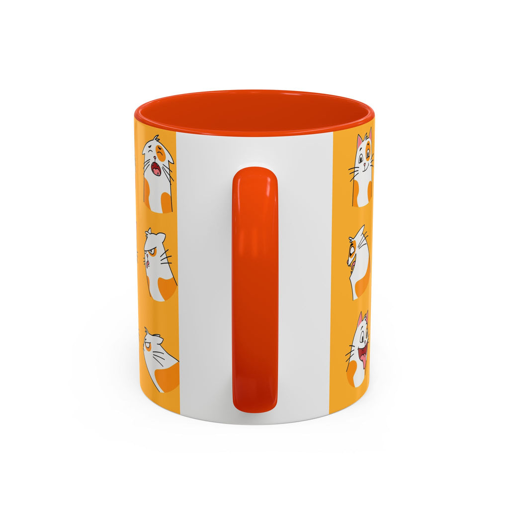 Orange expressive cat faces Mug | Ceramic coffee cup