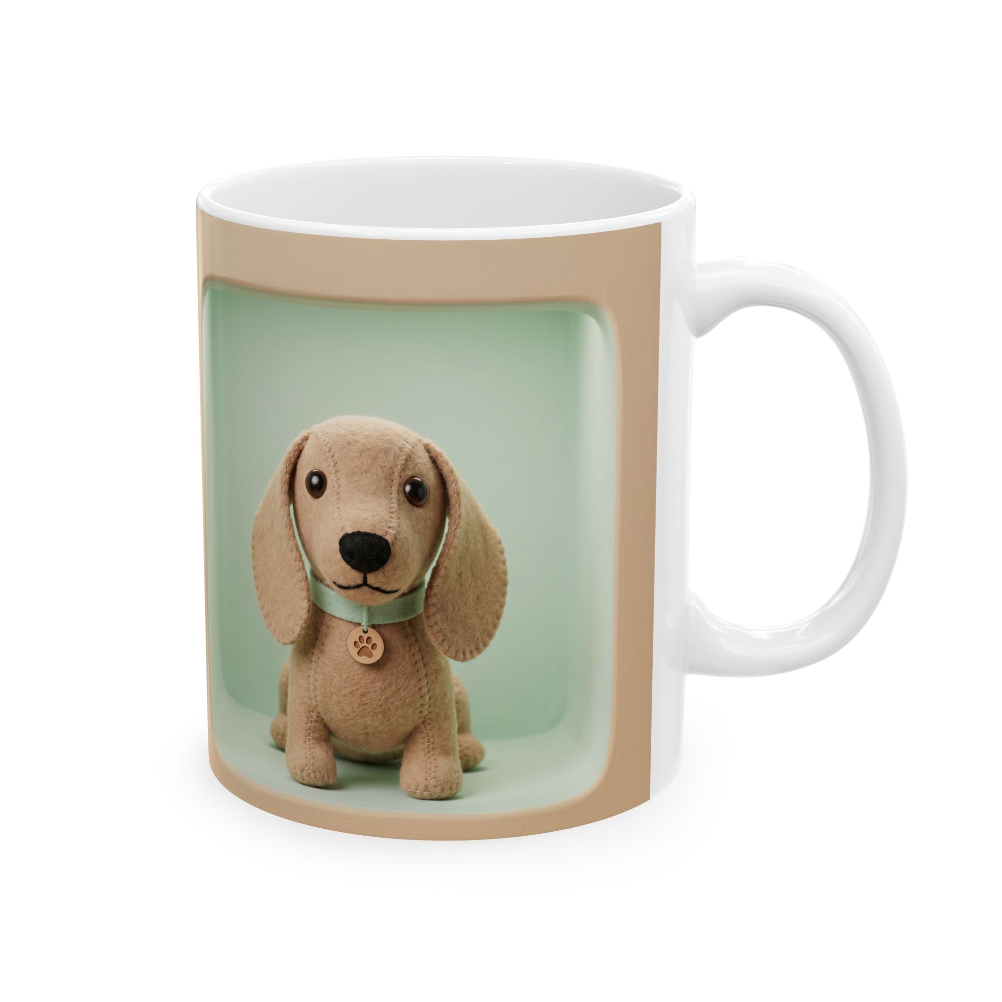 Cute Puppy Ceramic Mug — Retro Pastel Dog Coffee Cup (11oz, 15oz)