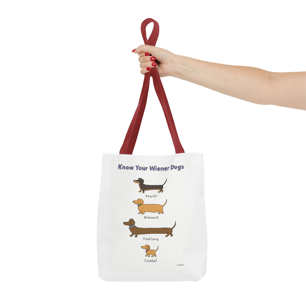 Know Your Wiener Dogs Tote Bag | Dachshund Illustration, Dog & Cat Breed Chart