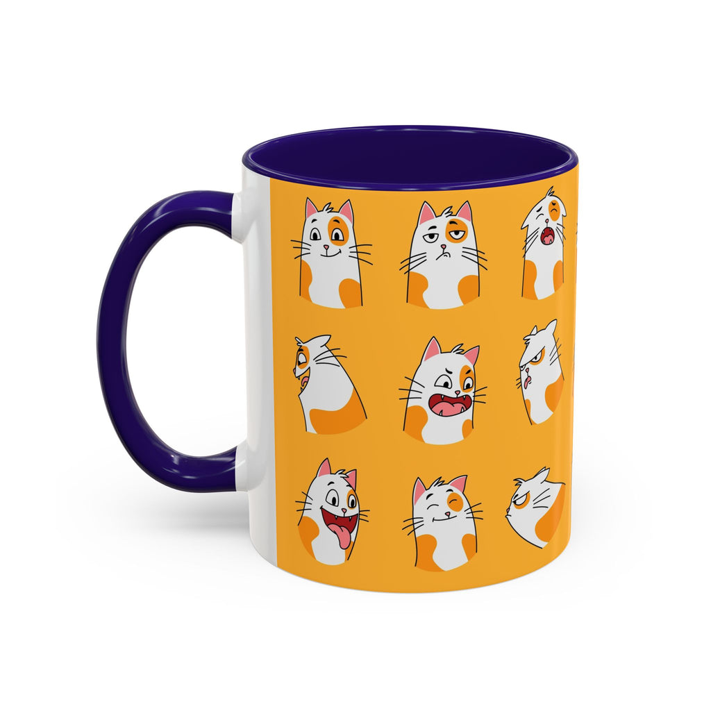 Orange expressive cat faces Mug | Ceramic coffee cup