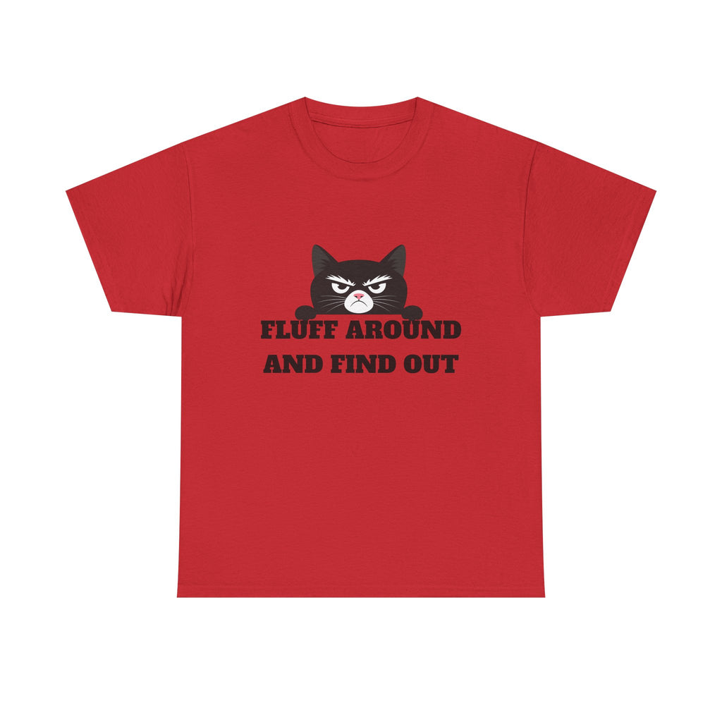 Grumpy Cat Face Fluff Around and Find Out Tee | Funny Cat Quote Shirt