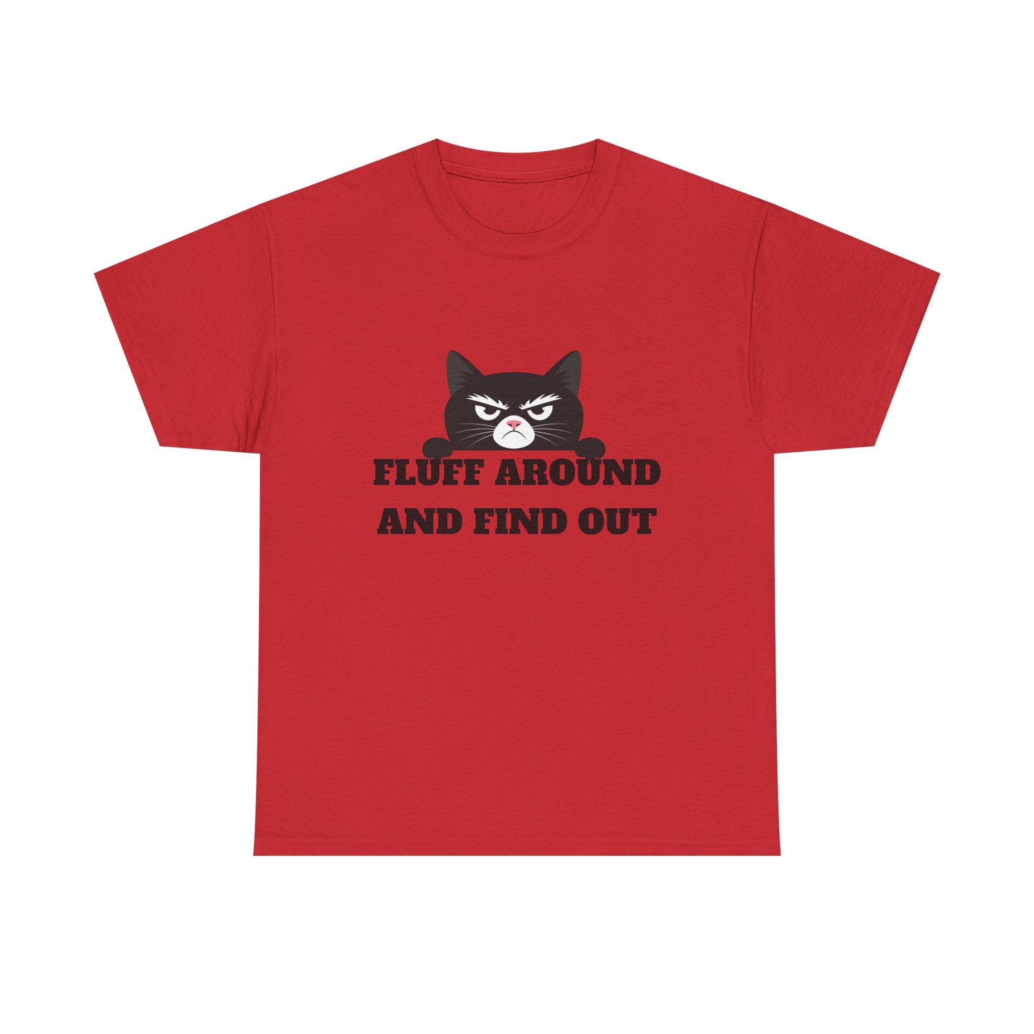 Grumpy Cat Face Fluff Around and Find Out Tee | Funny Cat Quote Shirt