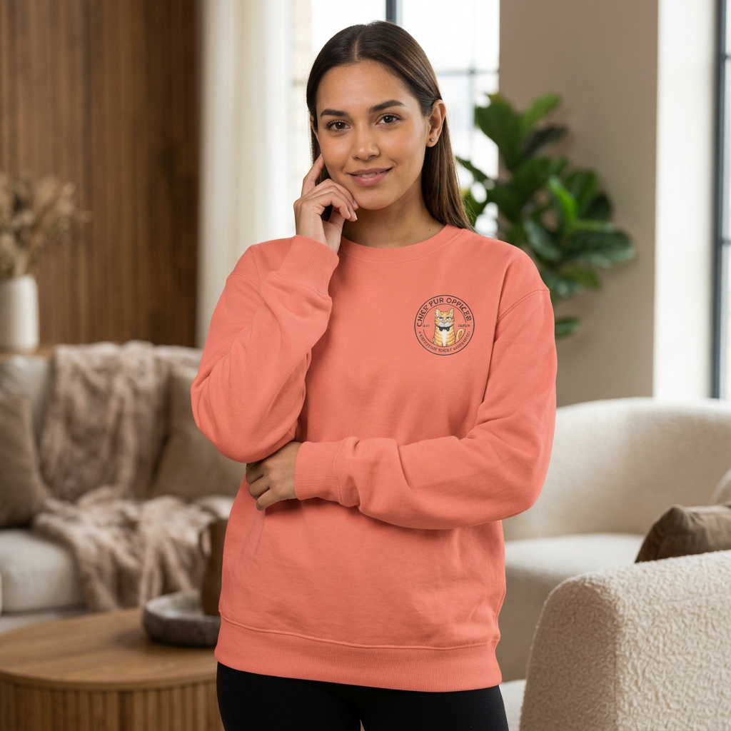Stay Pawsitive Cat Crewneck Sweatshirt — Cute Cat Graphic ‘Stay Pawsitive’ Pullover