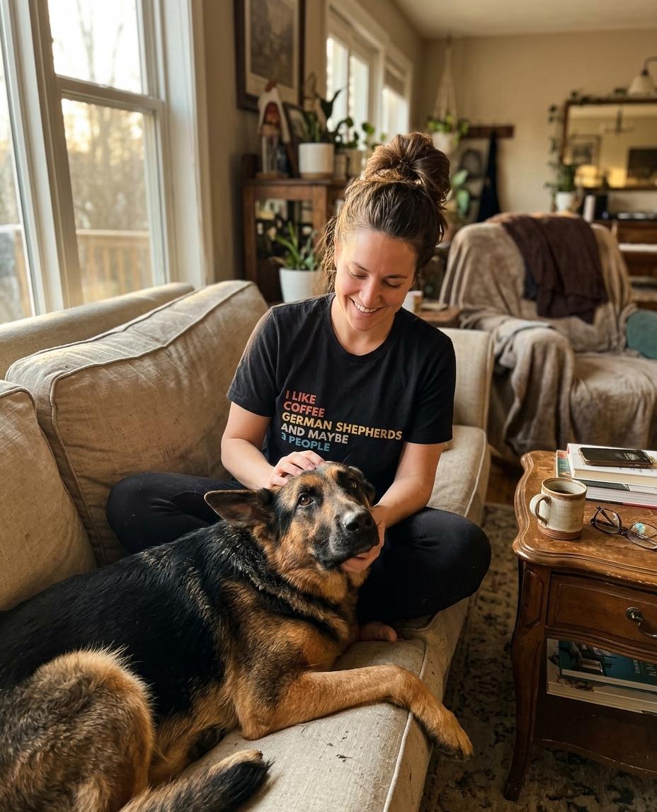 The T-shirt for people who'd cancel plans to stay home with their GSD