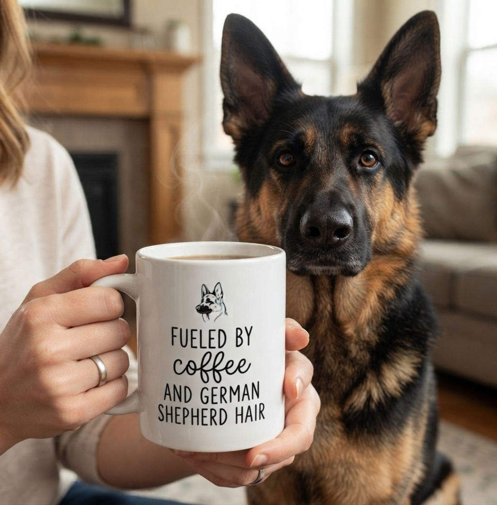 German Shepherd Coffee Mug – Fueled by Coffee & Dog Hair