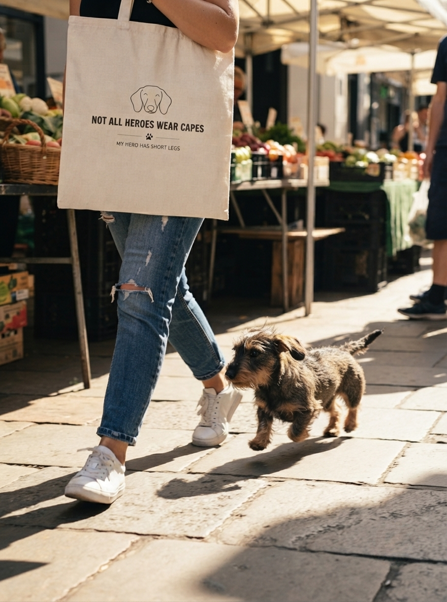 Dachshund Tote Bag – My Hero Has Short Legs