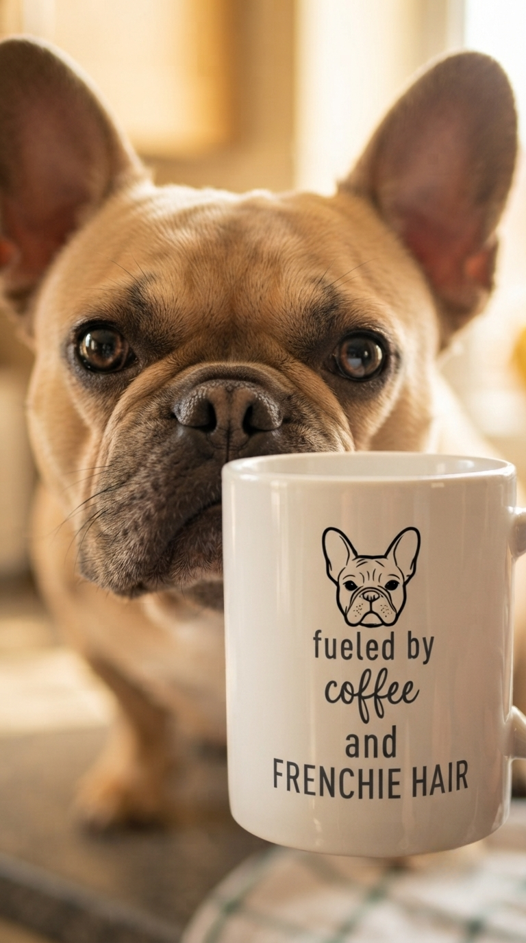 Frenchie Mug Fueled by Coffee and Frenchie Hair