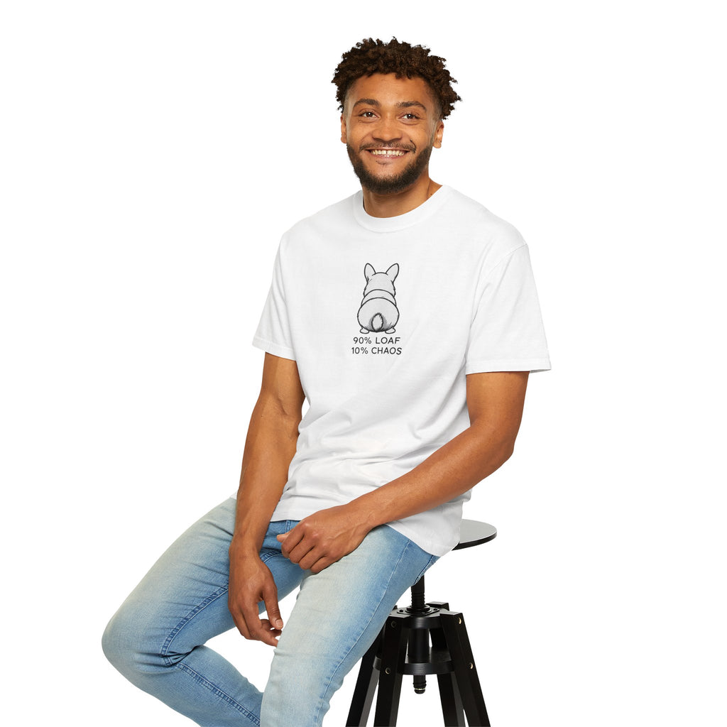 Corgi Butt T-Shirt — “90% Loaf 10% Chaos” Cute Dog Graphic Tee