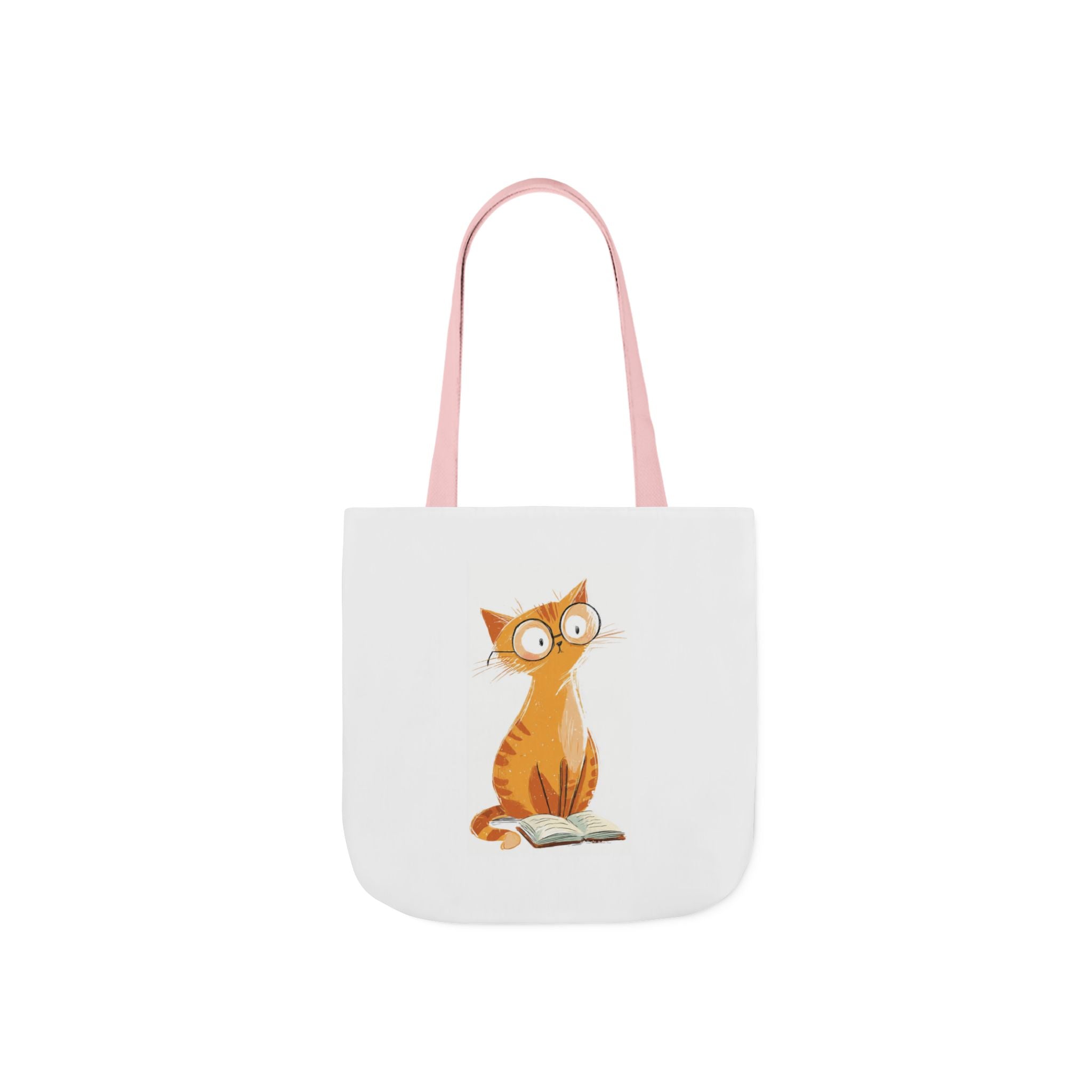 Cute Orange Cat with Glasses Tote Bag — Book-Lover Canvas Tote