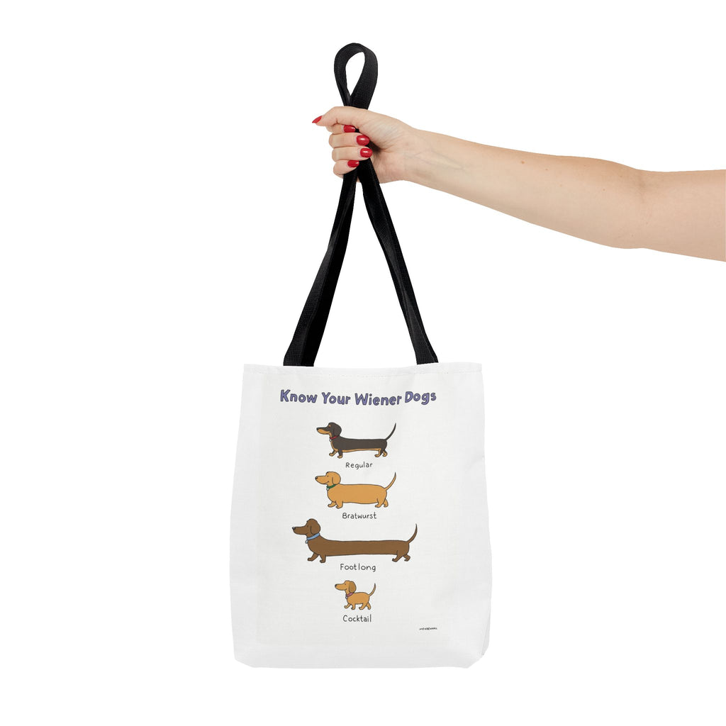 Know Your Wiener Dogs Tote Bag | Dachshund Illustration, Dog & Cat Breed Chart