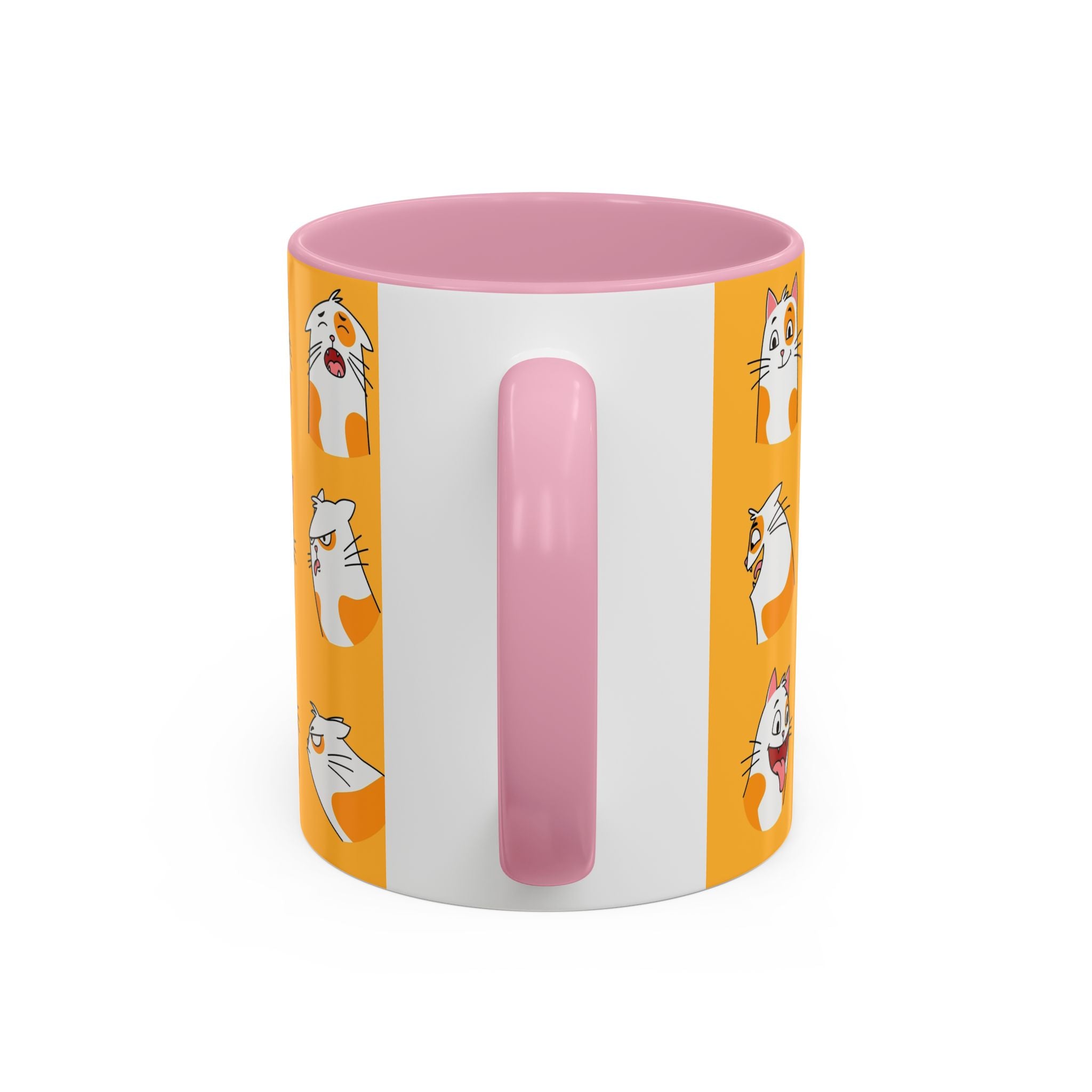 Orange expressive cat faces Mug | Ceramic coffee cup