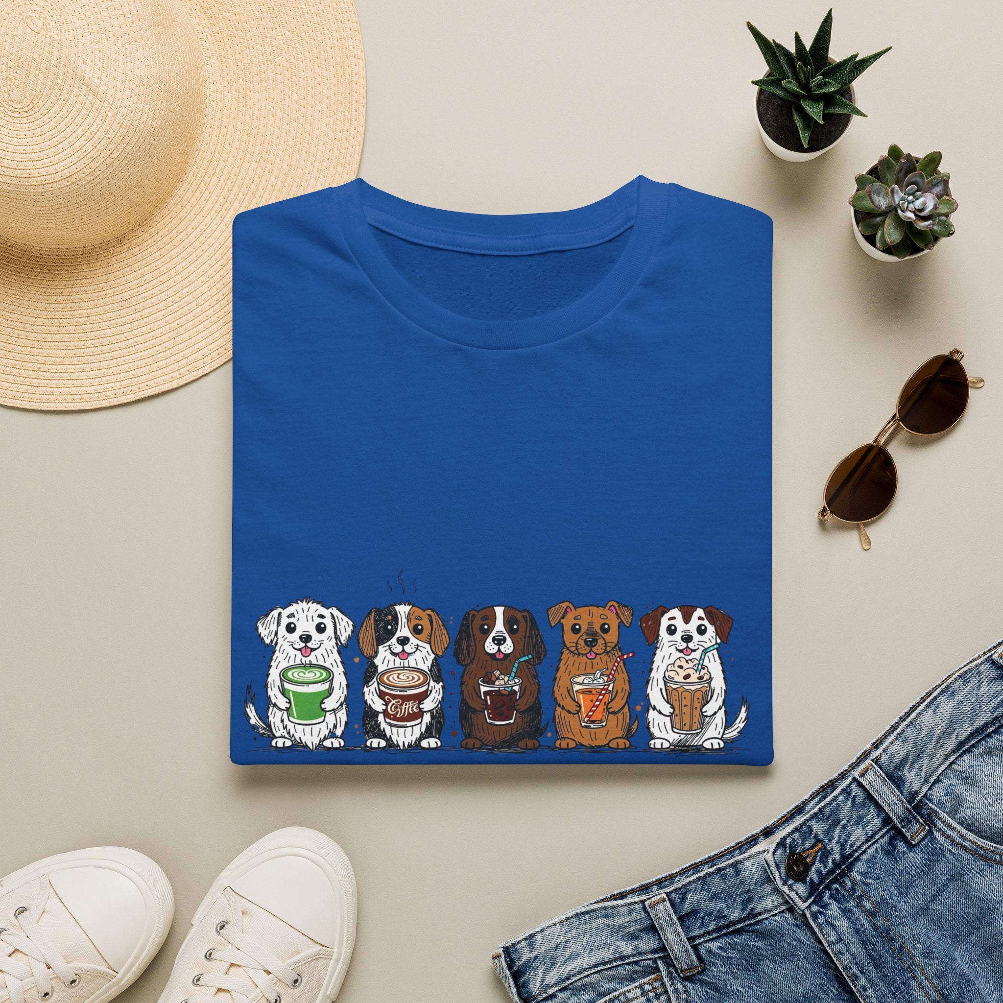 Cute Dachshund Lineup T-Shirt — Cartoon Wiener Dog Crew Graphic Tee