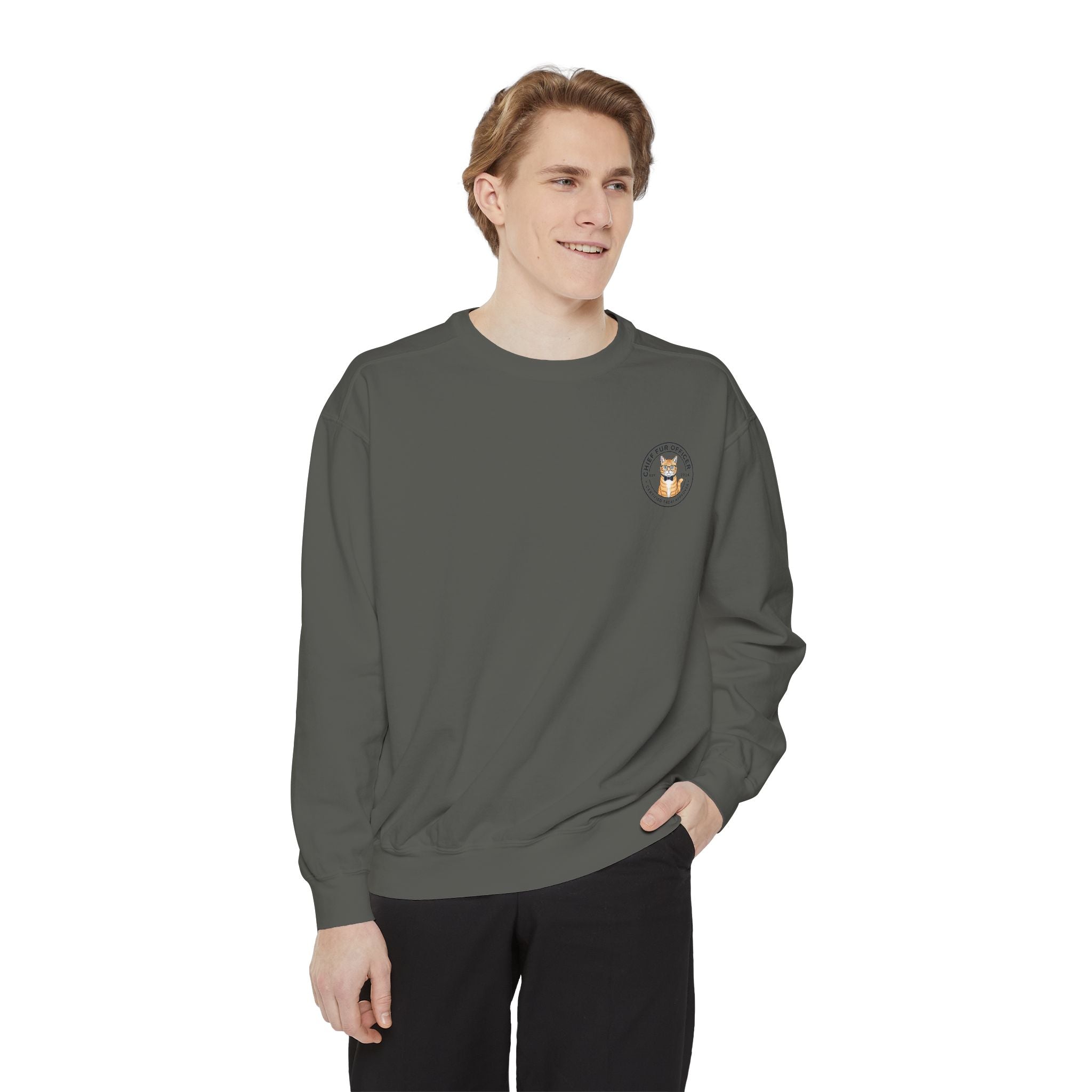 Stay Pawsitive Cat Crewneck Sweatshirt — Cute Cat Graphic ‘Stay Pawsitive’ Pullover
